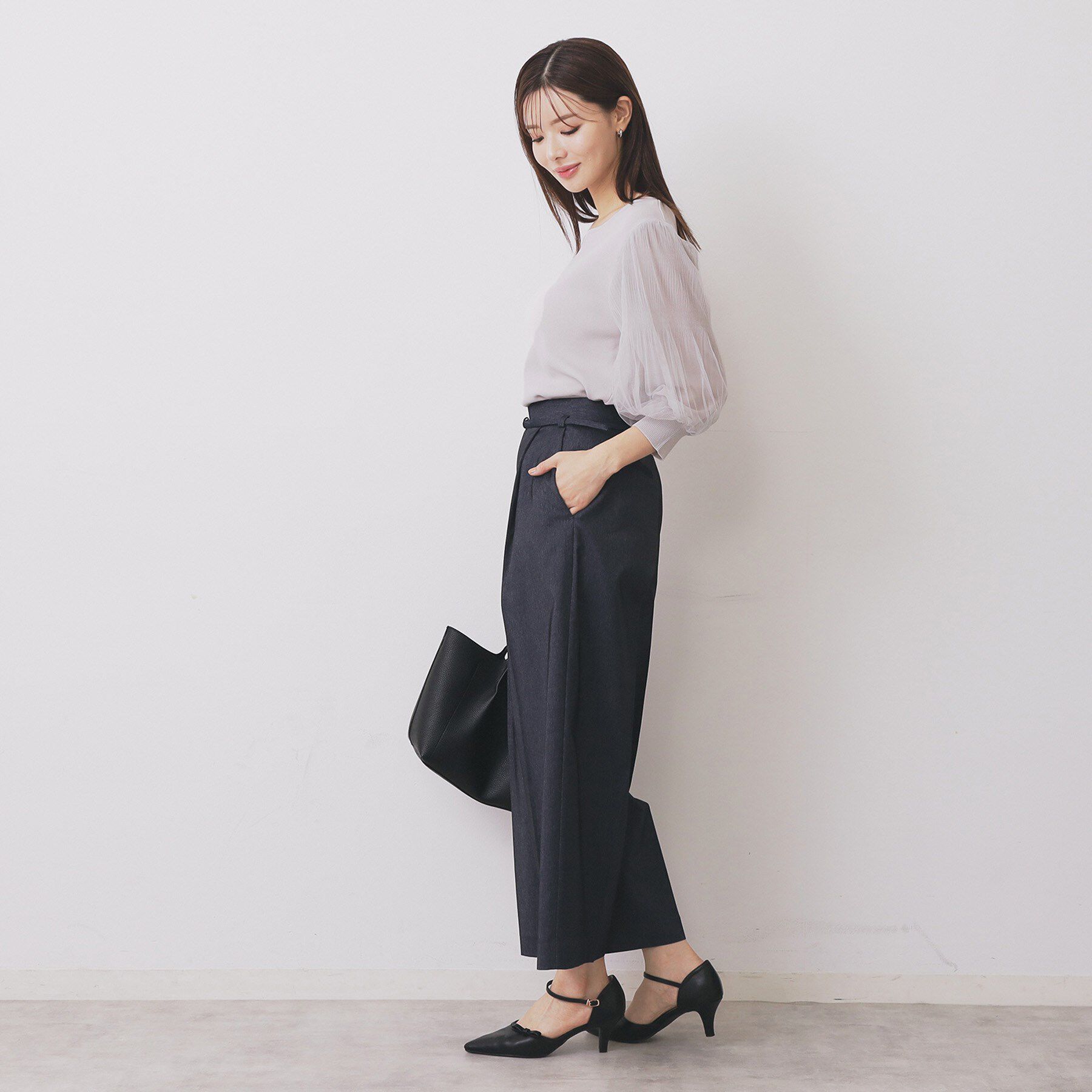 index「《5色展開》マジョリカプリーツスリーブニット【洗濯機洗い可】」|ニット・セーター|