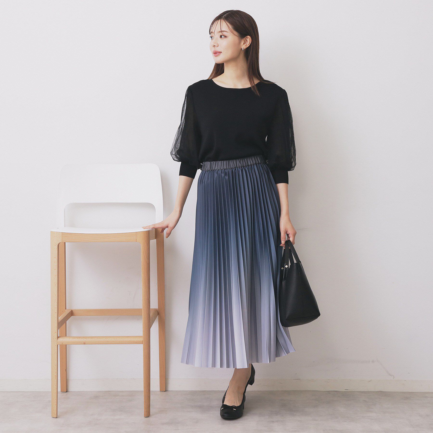 index「《5色展開》マジョリカプリーツスリーブニット【洗濯機洗い可】」|ニット・セーター|