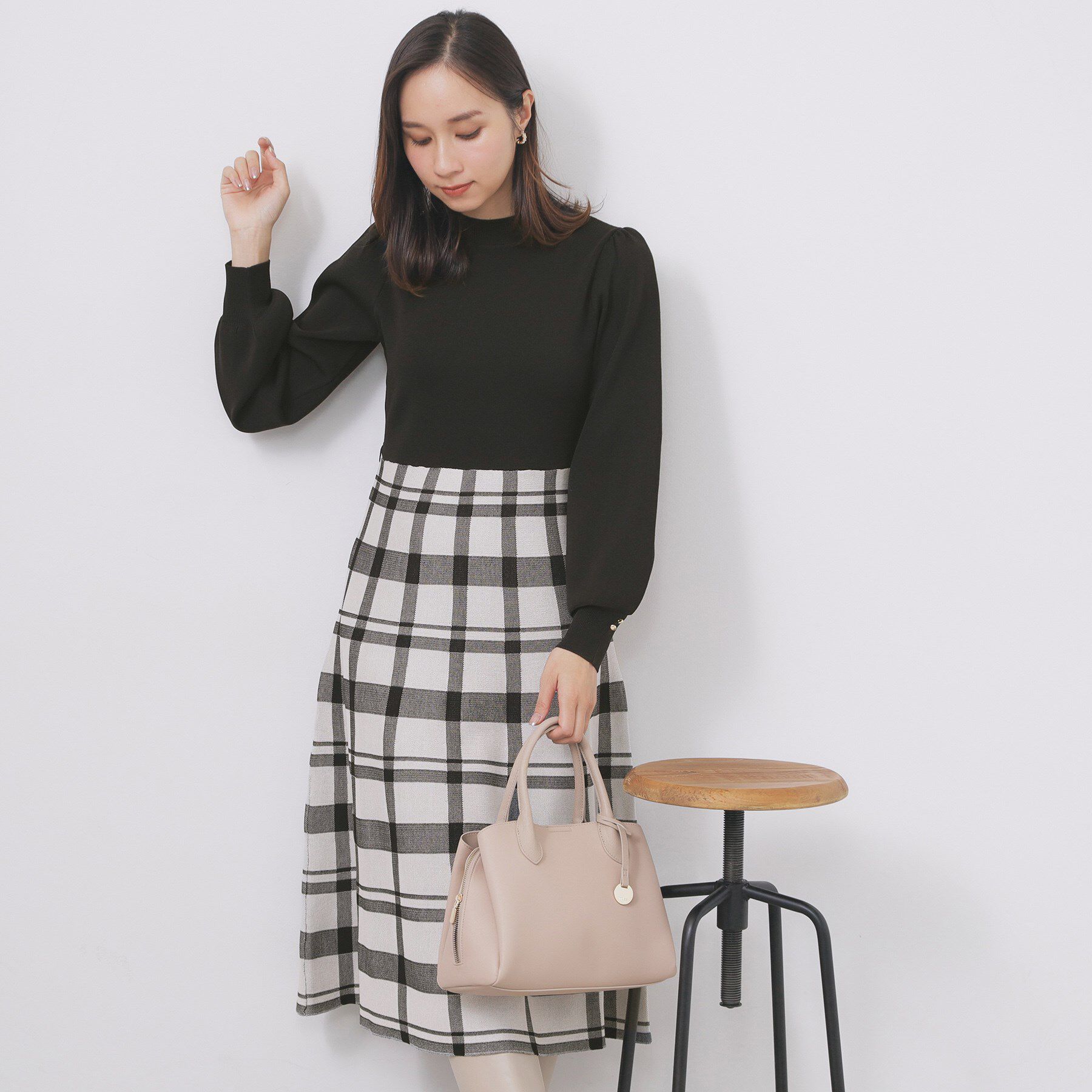 index「ハイネックニットワンピース【洗濯機OK/抗ピル】」|ワンピース|