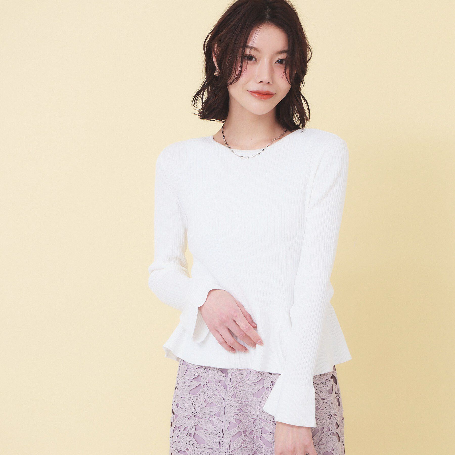 index「前後2wayラメトリムリボンカーディガン【洗濯機OK】」|カーディガン|