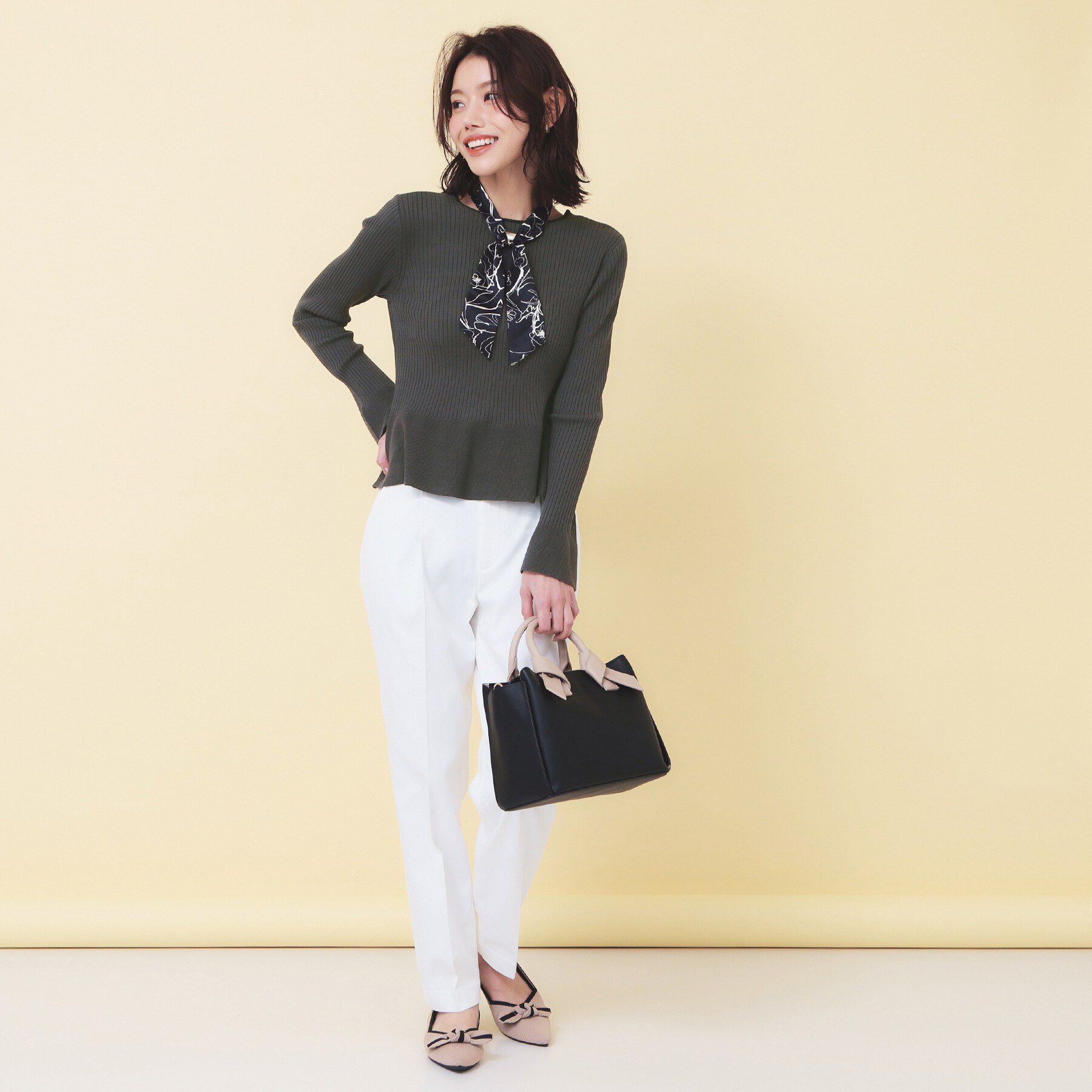 index「前後2wayラメトリムリボンカーディガン【洗濯機OK】」|カーディガン|