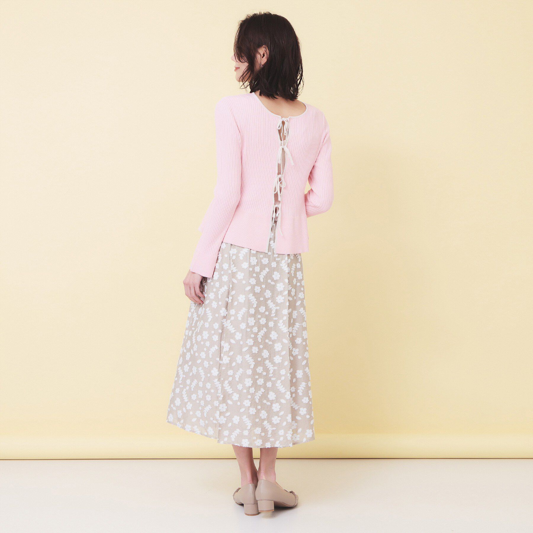 index「前後2wayラメトリムリボンカーディガン【洗濯機OK】」|カーディガン|