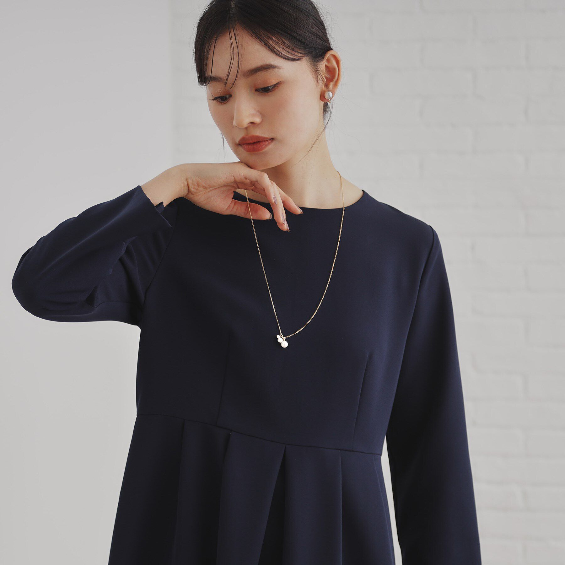 OPAQUE.CLIP「【長さ調節可能】フェイクパールスライドネックレス」|ネックレス|