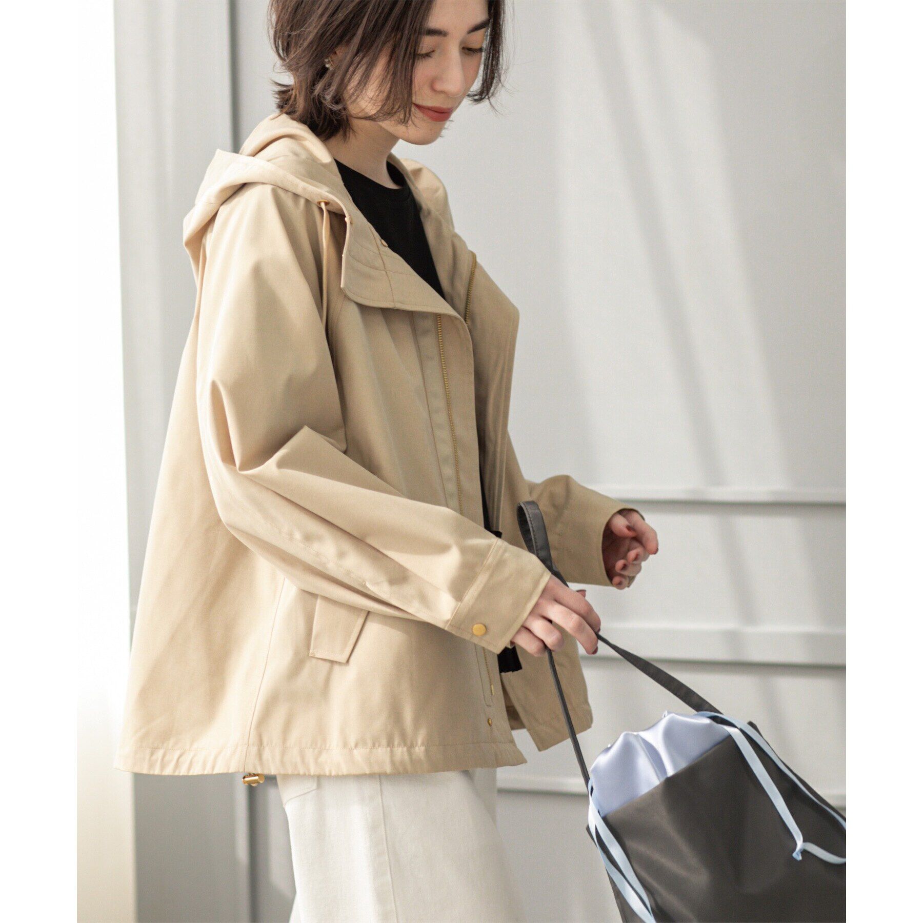 OPAQUE.CLIP「《SS-LLsize》撥水フードブルゾン【洗濯機洗い可/花粉対応】」|ブルゾン・スタジャン|