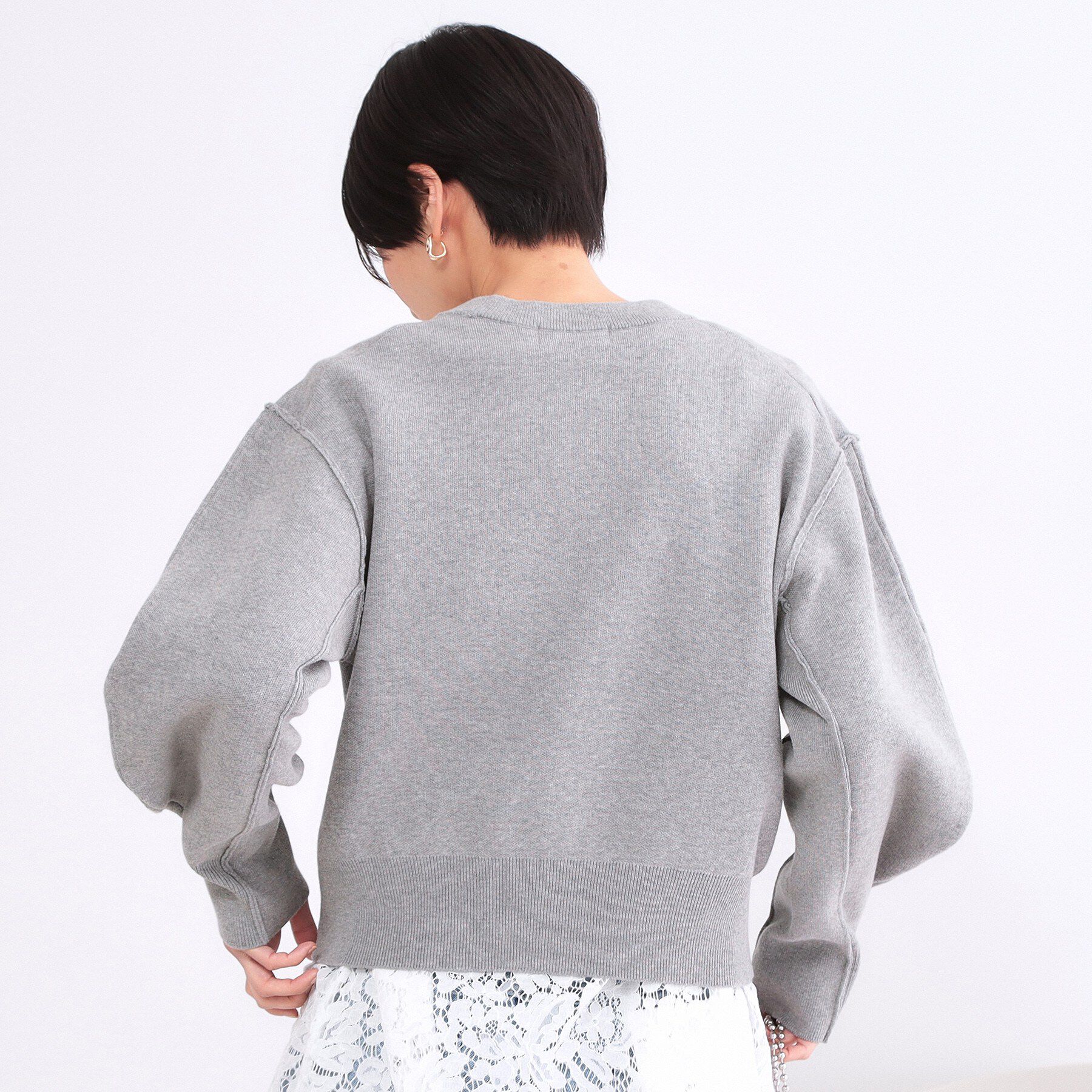 OPAQUE.CLIP「スウェットライクショートニット【洗濯機OK】」|ニット・セーター|