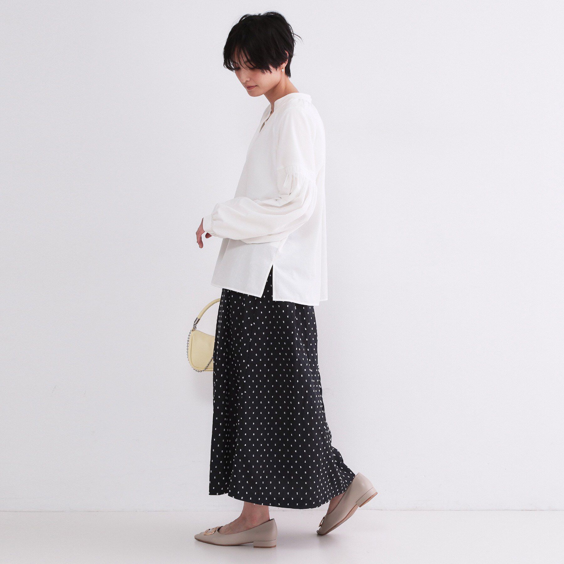 OPAQUE.CLIP「スキッパーボリュームスリーブブラウス【洗濯機OK】」|シャツ・ブラウス|