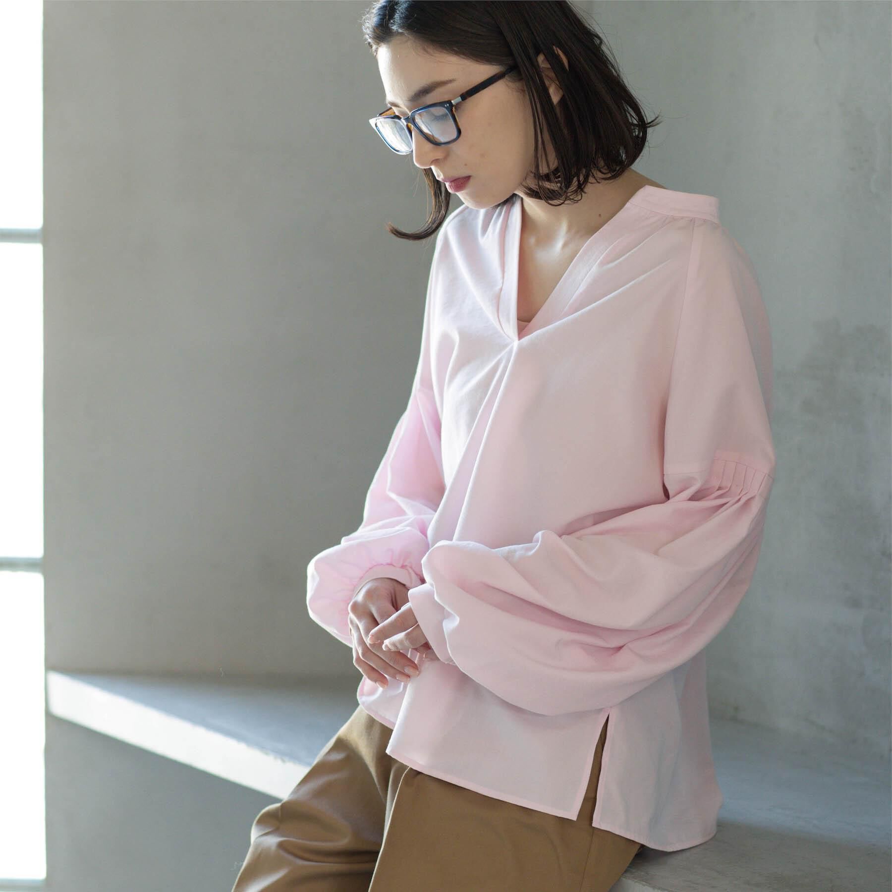 OPAQUE.CLIP「スキッパーボリュームスリーブブラウス【洗濯機OK】」|シャツ・ブラウス|