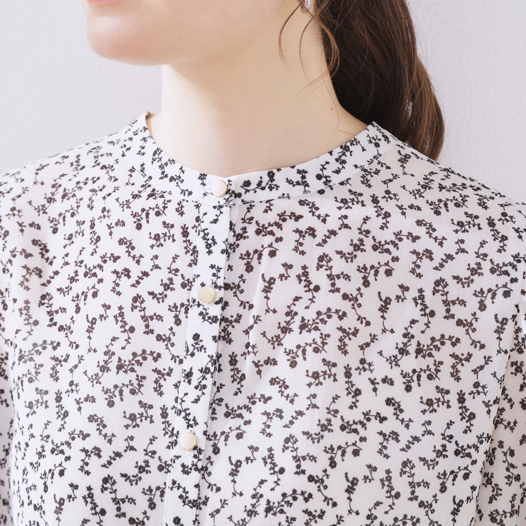 Couture broach「【キレイめ・通勤】前後2WAY楊柳フレアー袖ブラウス」|シャツ・ブラウス|