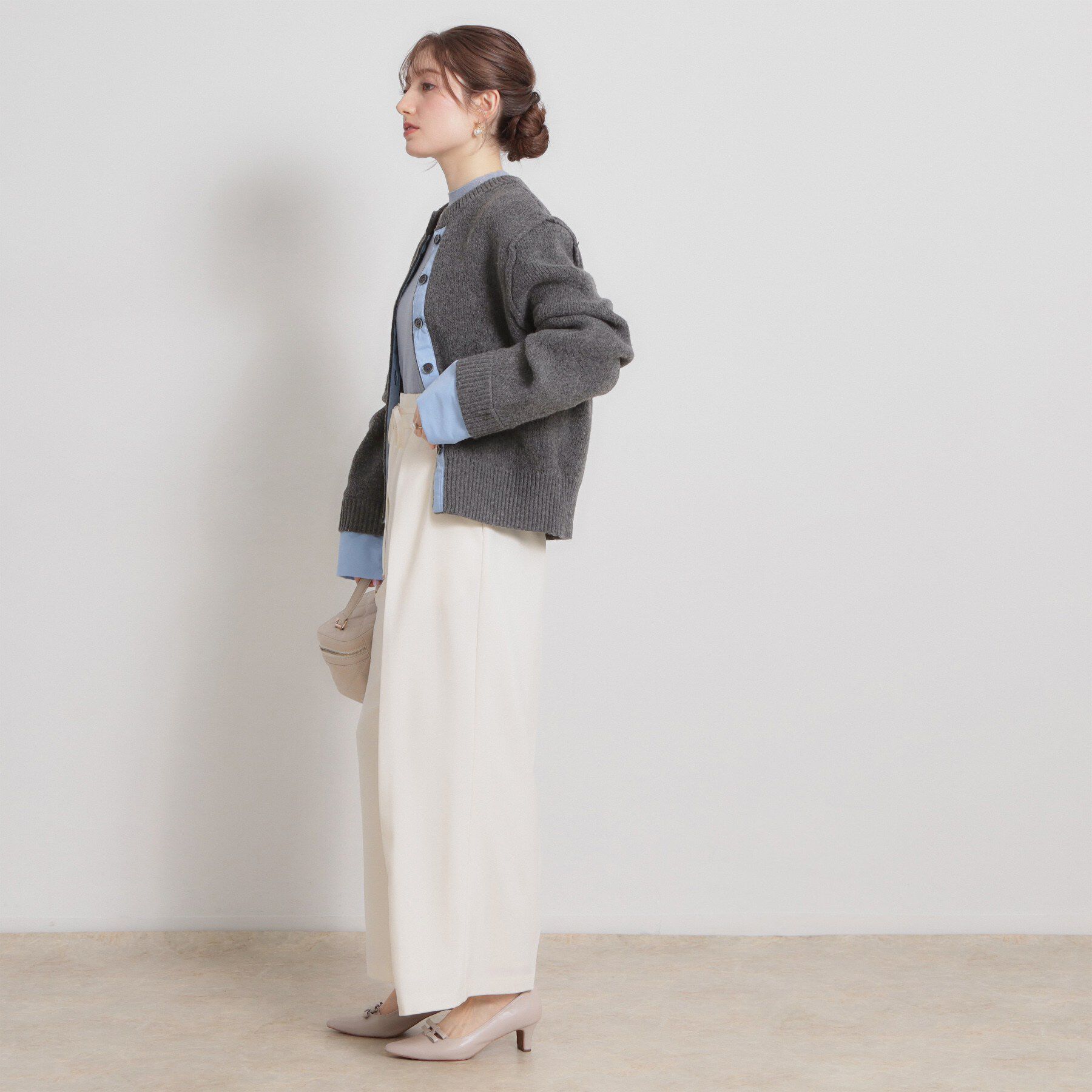 Couture broach「シャツレイヤード風カーディガン」|カーディガン|