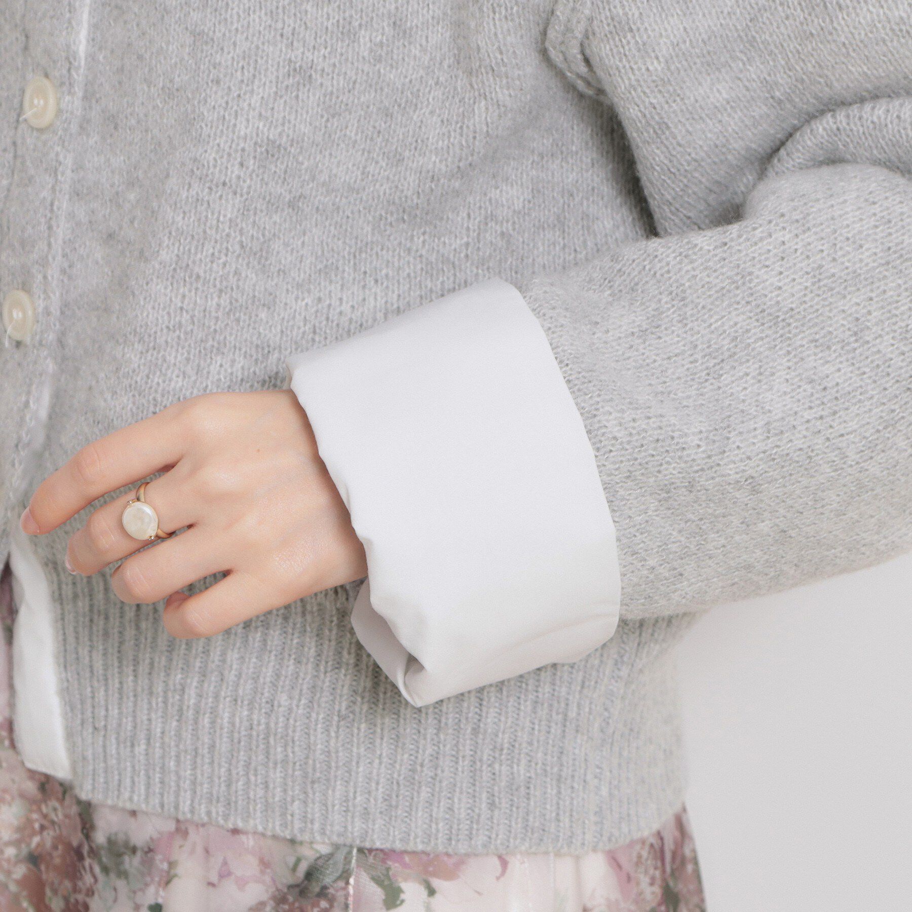 Couture broach「シャツレイヤード風カーディガン」|カーディガン|