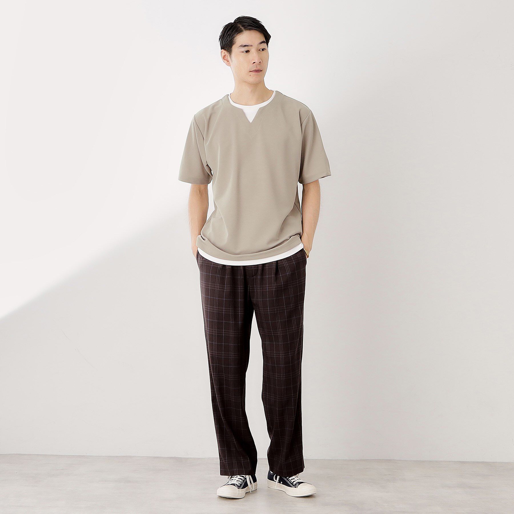 THE SHOP TK「ツイルキーネック半袖Tシャツ」|Tシャツ・カットソー|