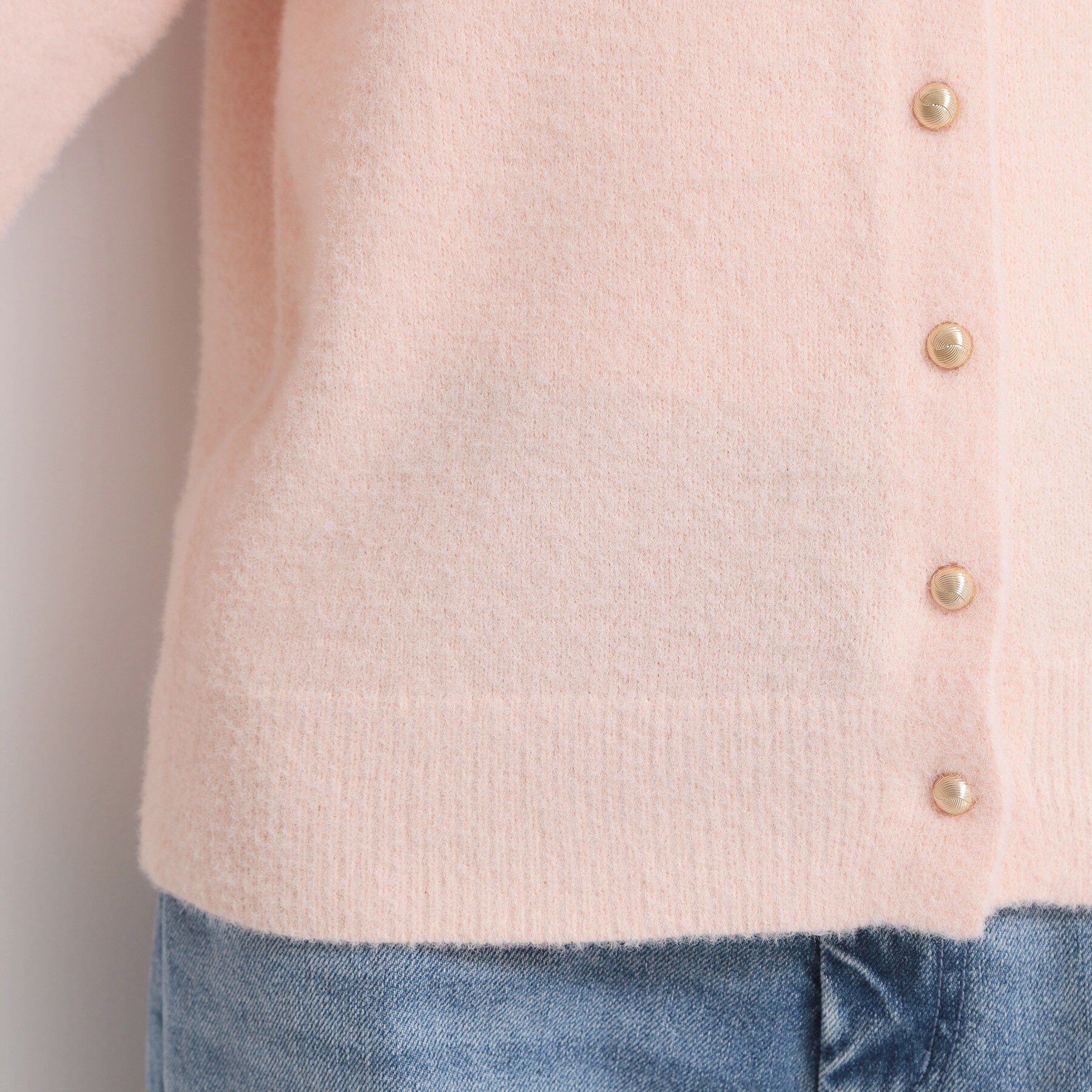 THE SHOP TK「ふわふわミニシャギー クルーネックカーディガン」|カーディガン|