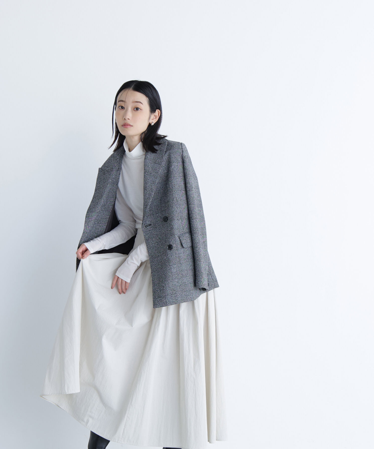  「タフタボリュームスカート」|スカート|オフベージュ