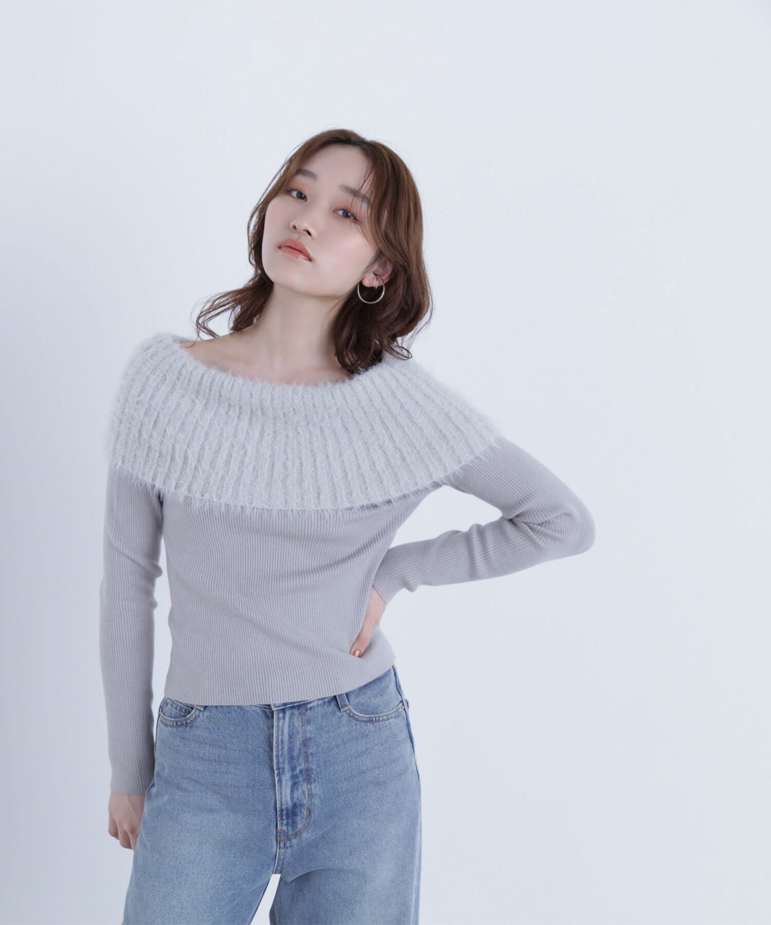  「シャギーオフショルニット」|ニット・セーター|