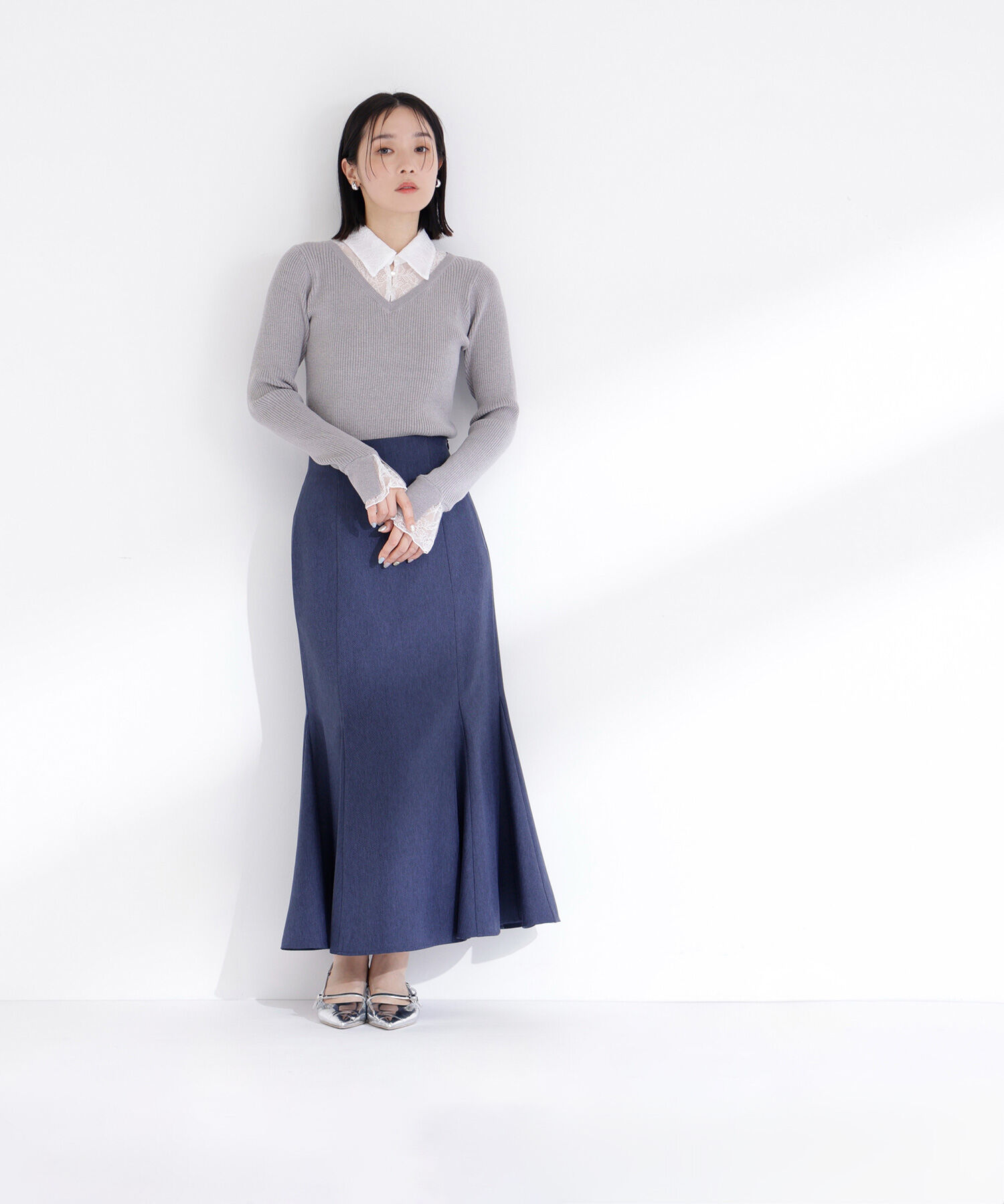  「レースカラードッキングニット」|ニット・セーター|