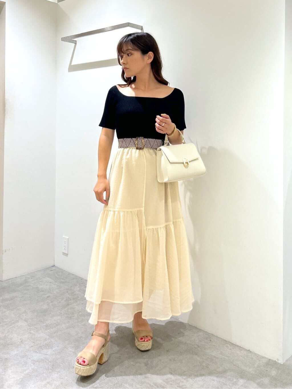  「コンパクトオフショルリブニット」|ニット・セーター|