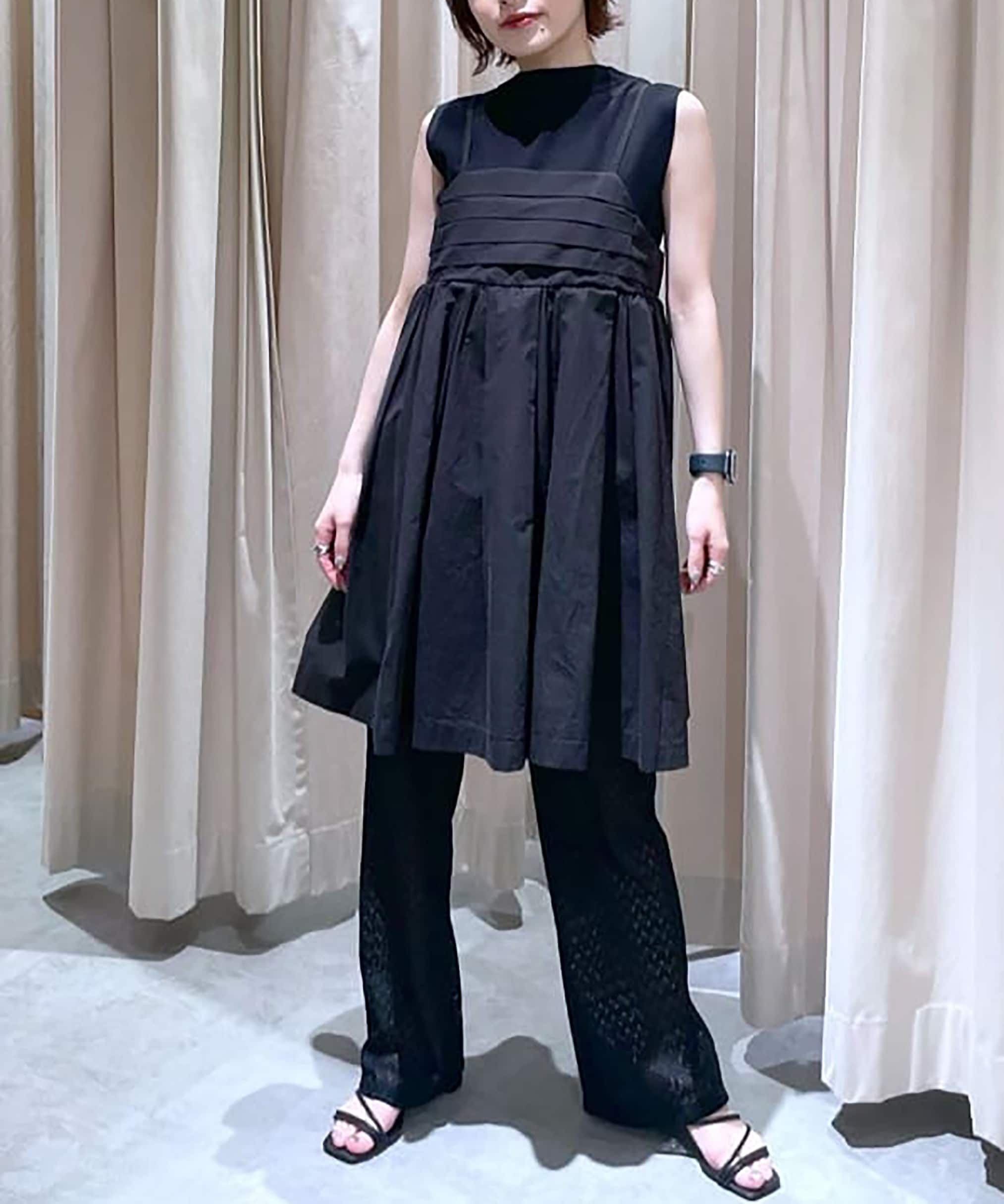  「コットンタックデザインミニキャミソールワンピース」|ワンピース|