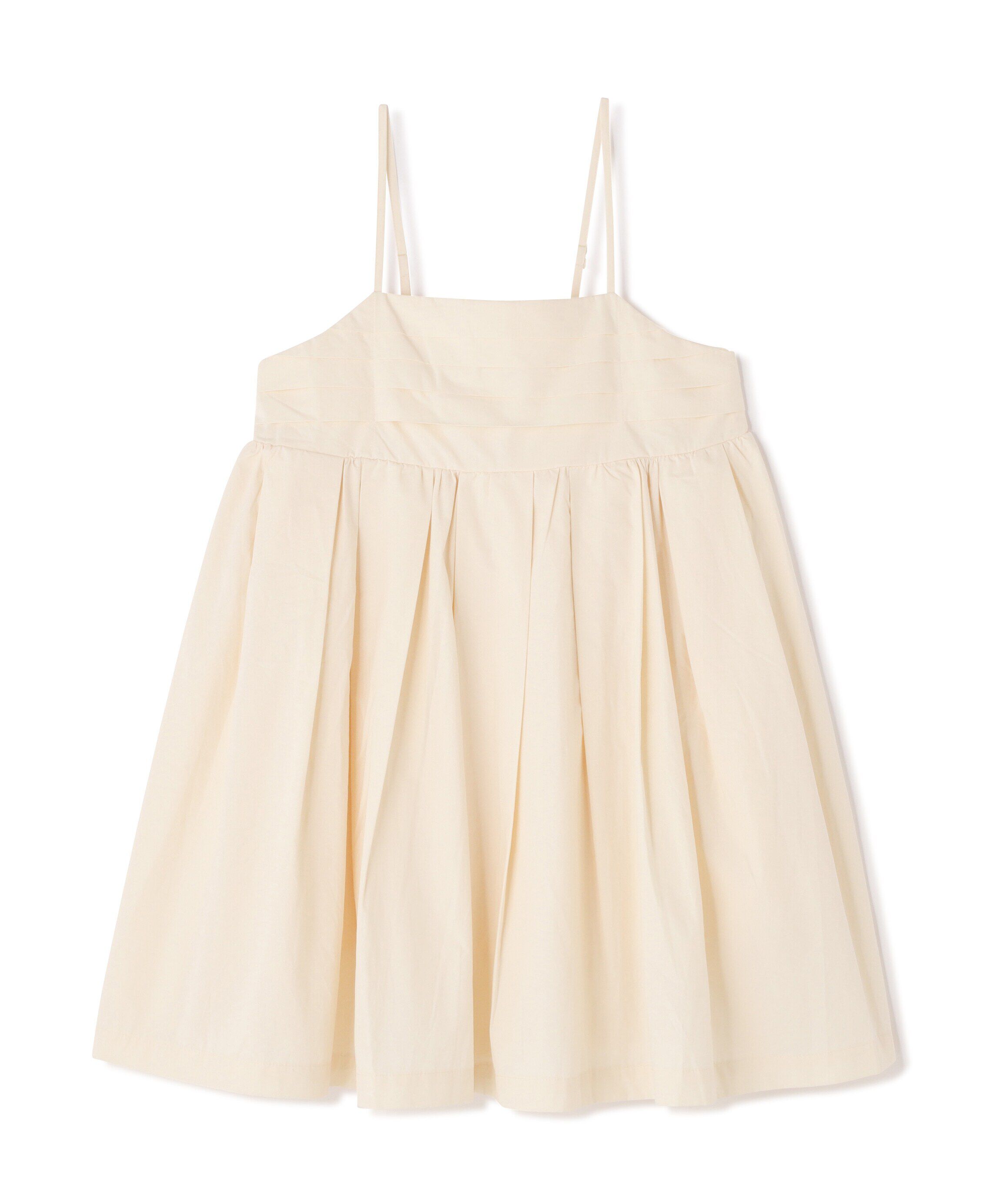  「コットンタックデザインミニキャミソールワンピース」|ワンピース|