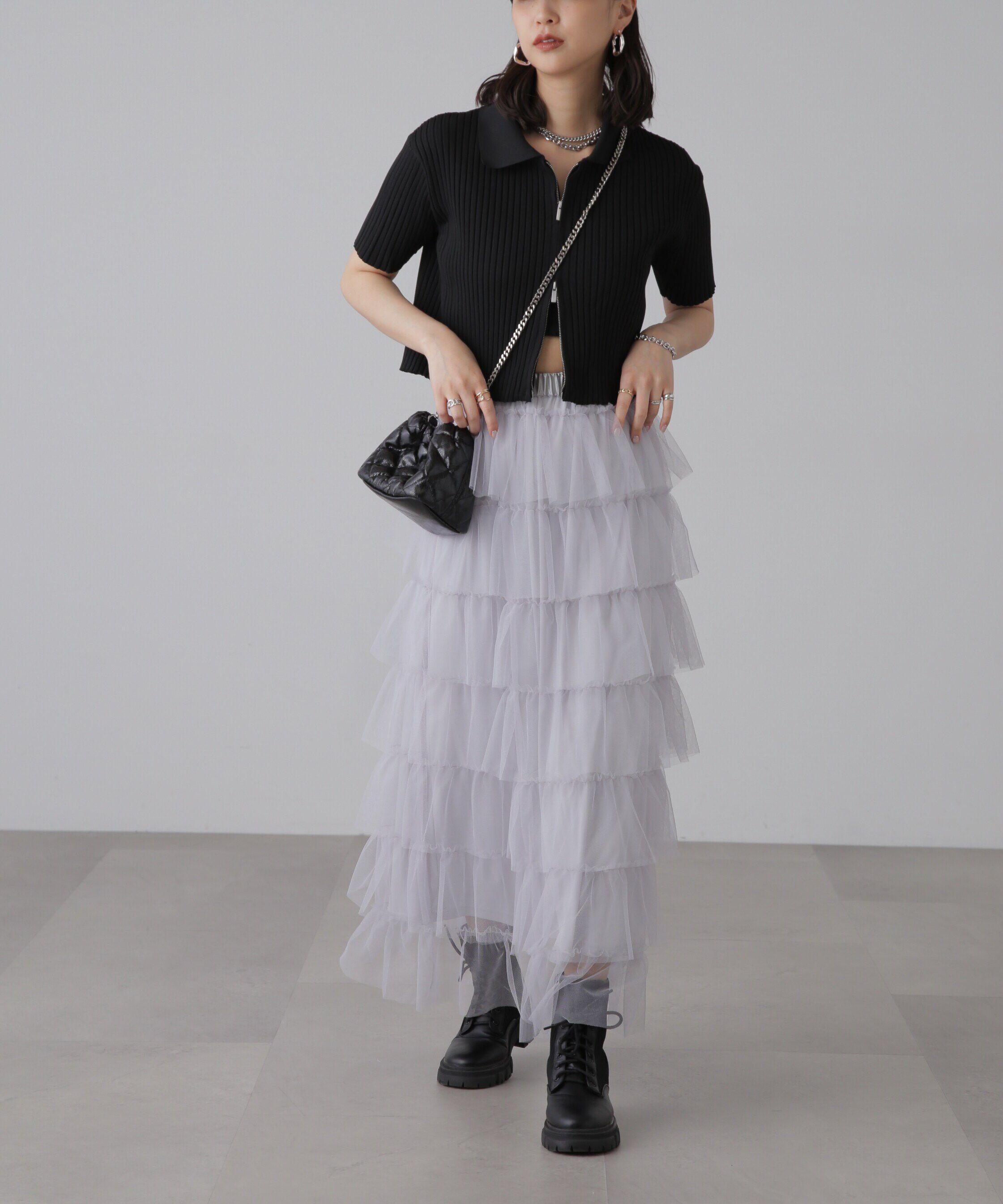  「チュールティアードスカート」|スカート|