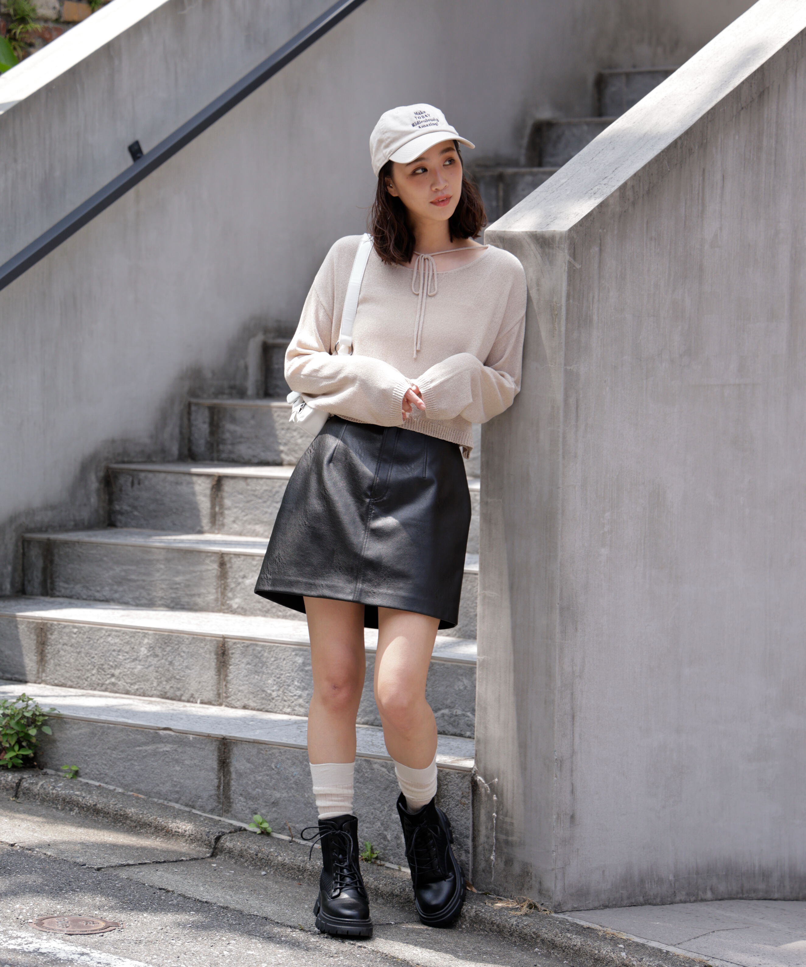  「合皮ミニスカート」|スカート|