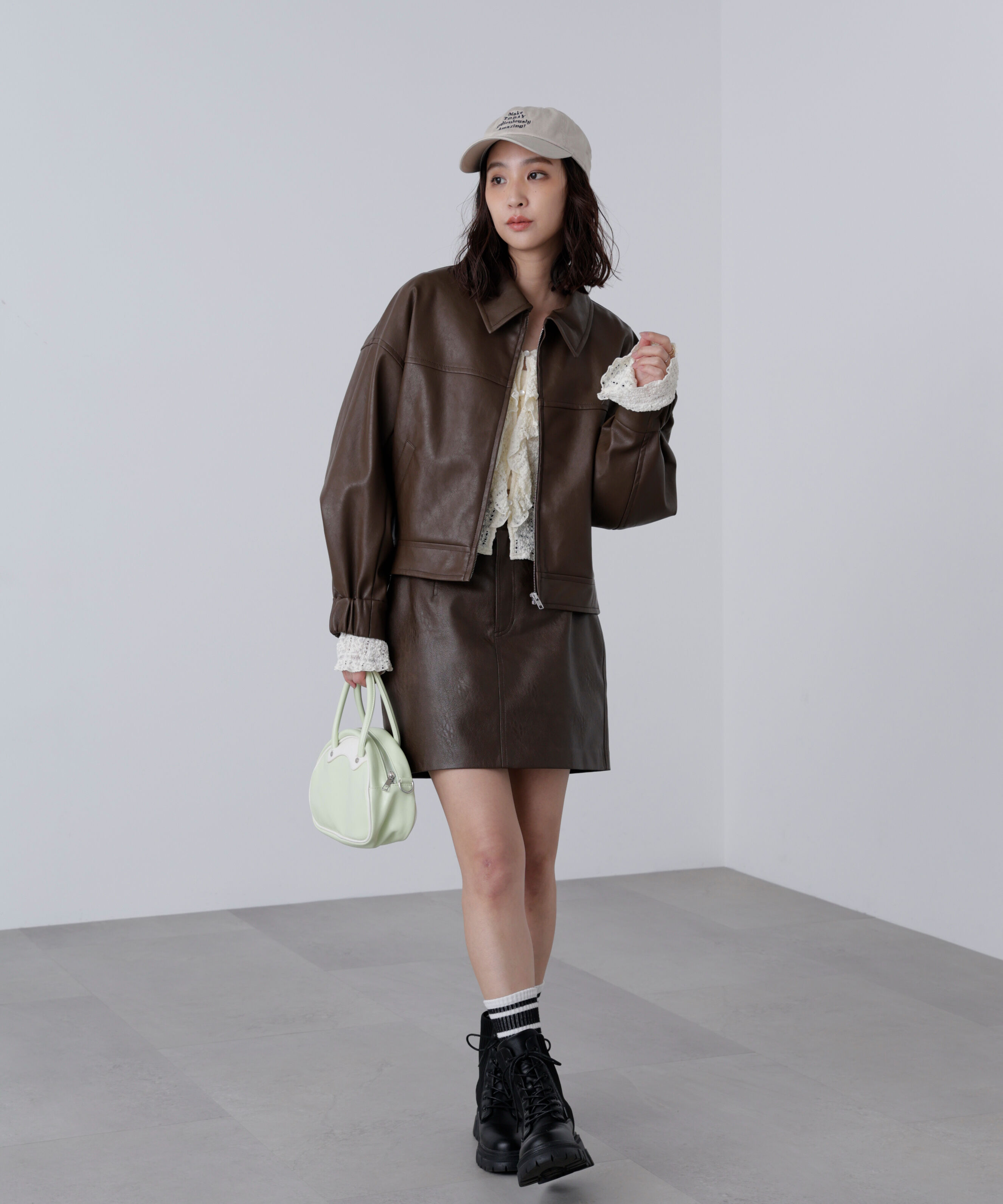  「合皮ミニスカート」|スカート|