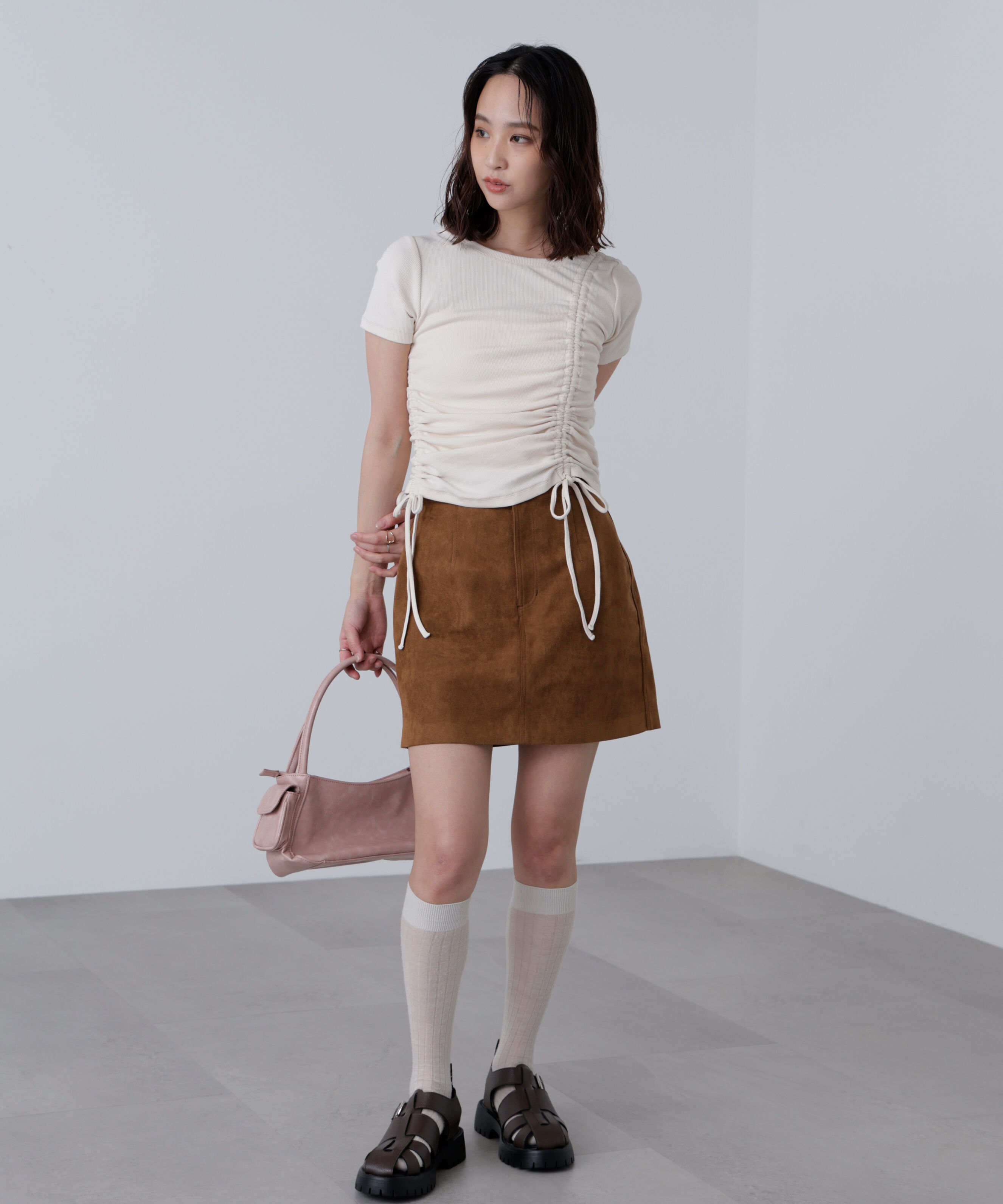  「合皮ミニスカート」|スカート|