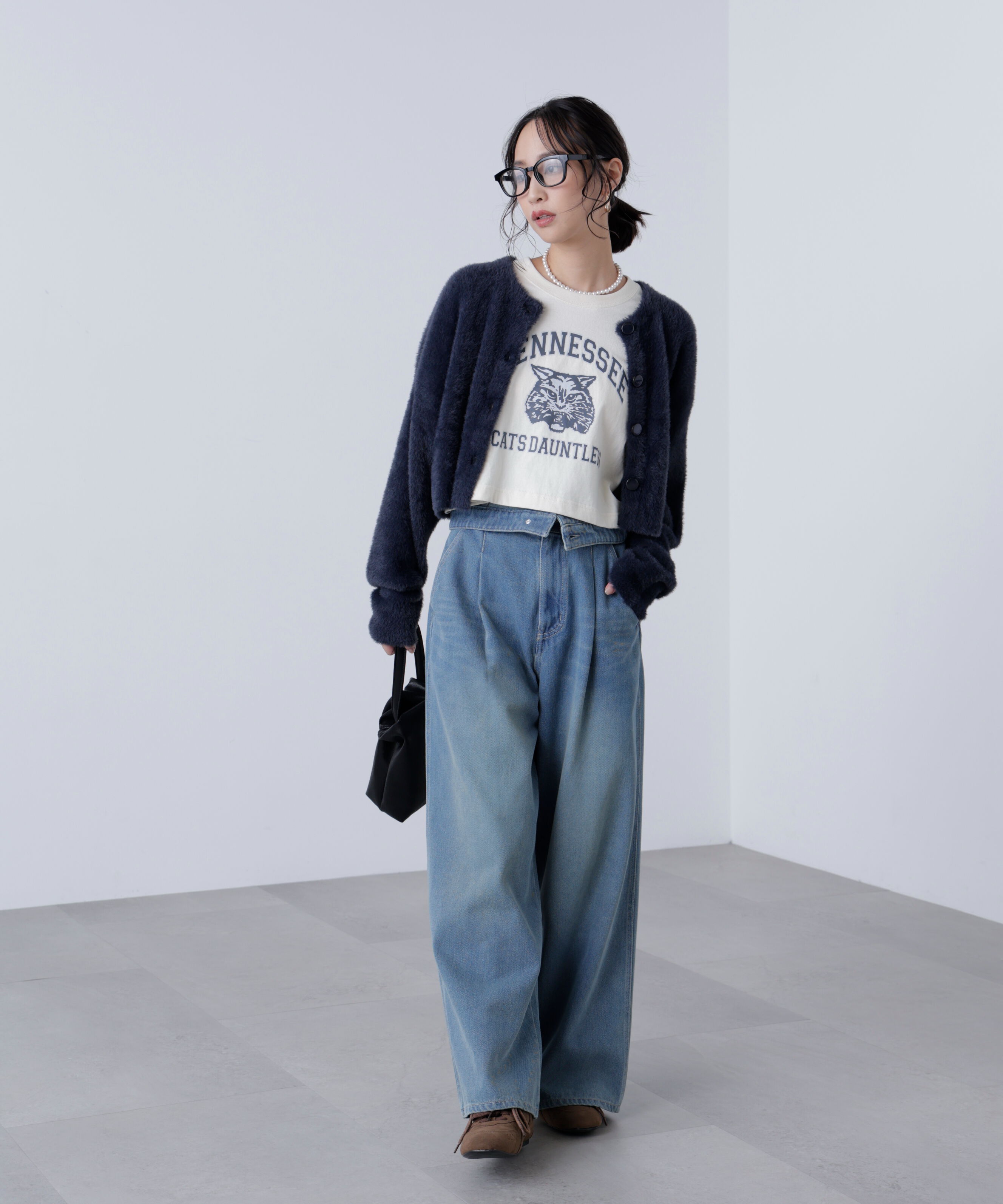  「前後2wayショートシャギー短丈ニット」|ニット・セーター|