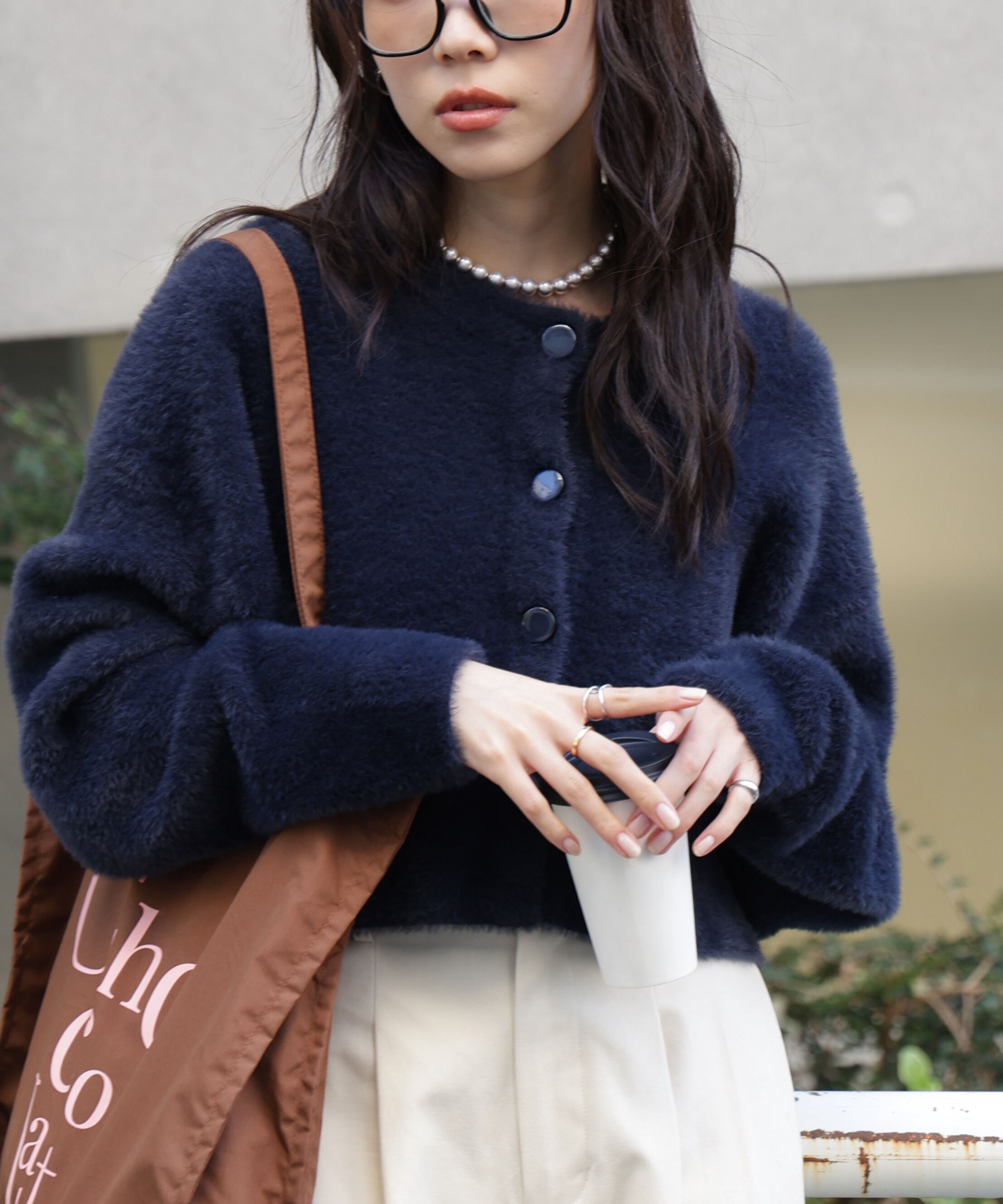  「前後2wayショートシャギー短丈ニット」|ニット・セーター|