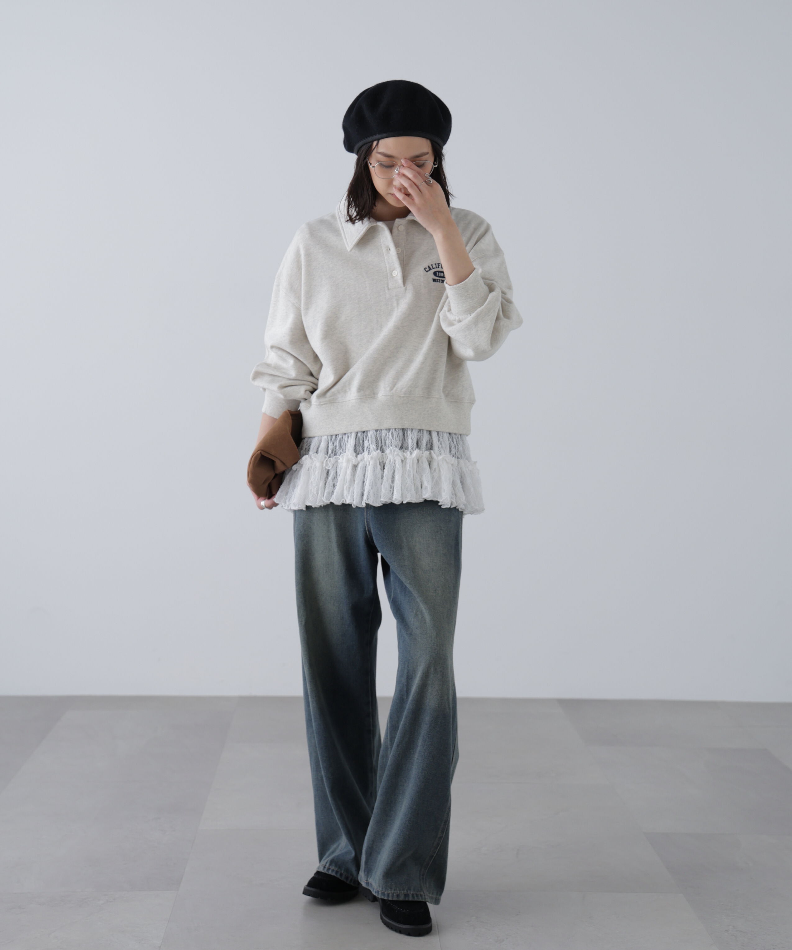  「長袖裾フリルカットソー」|Tシャツ・カットソー|