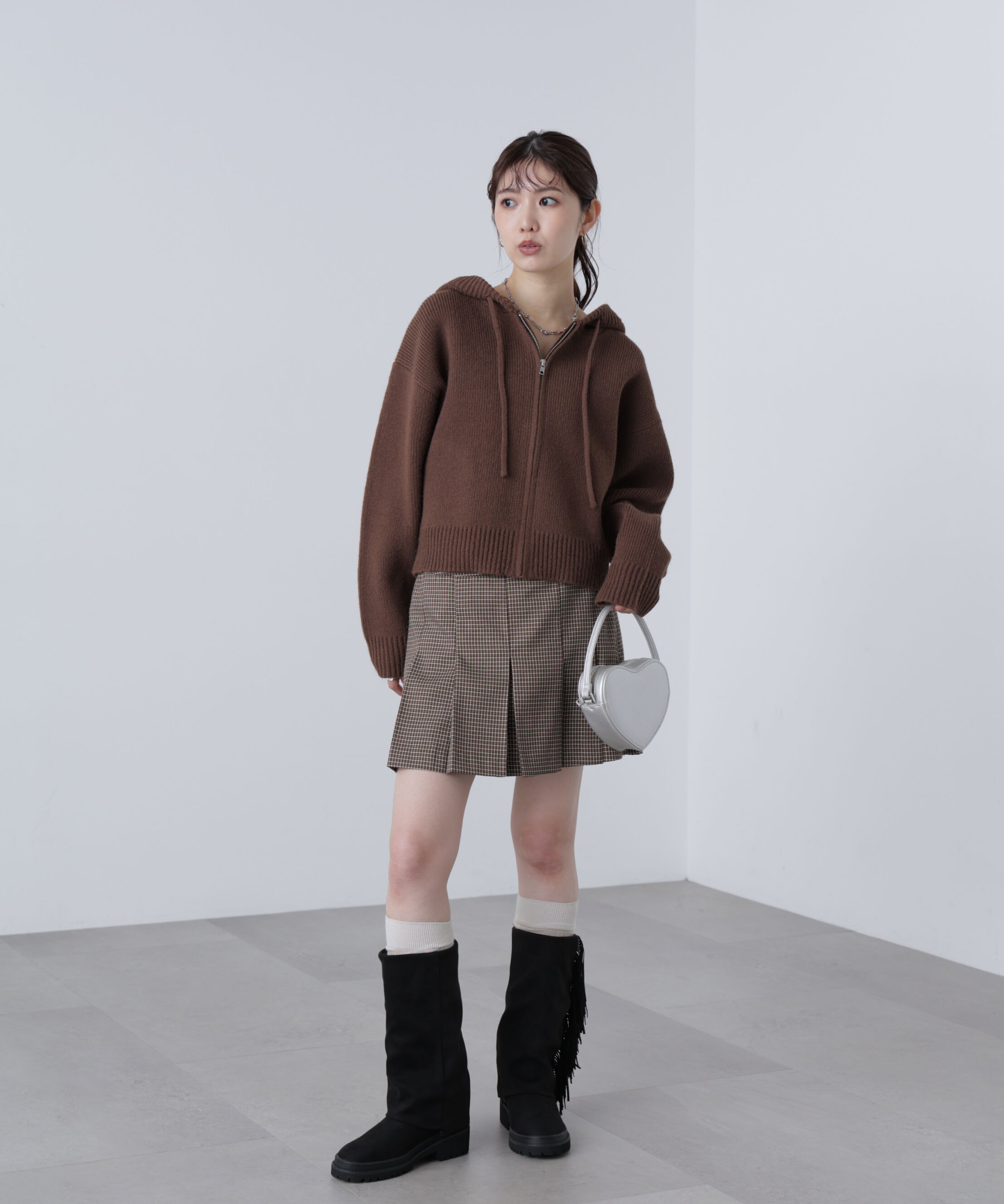  「ジップニットパーカー」|ニット・セーター|