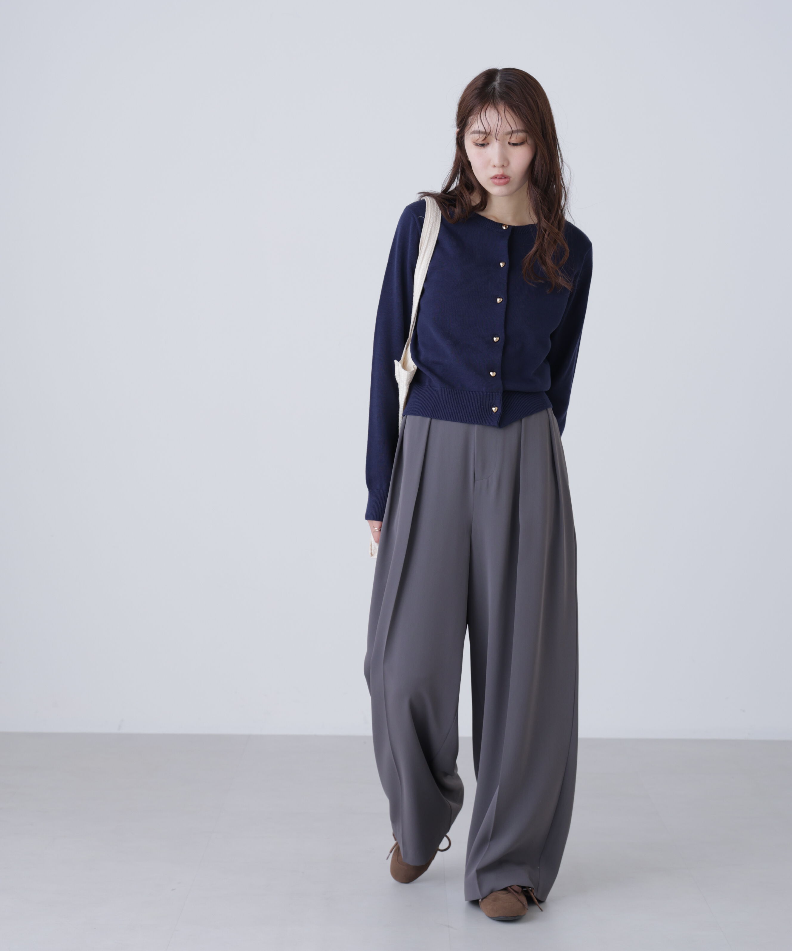  「ハートボタンニットカーディガン」|ニット・セーター|