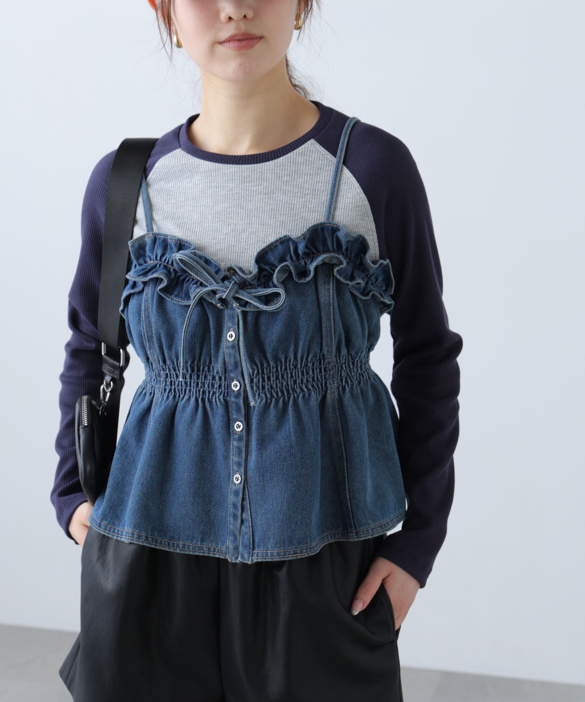  「フリルデニムビスチェ」|シャツ・ブラウス|
