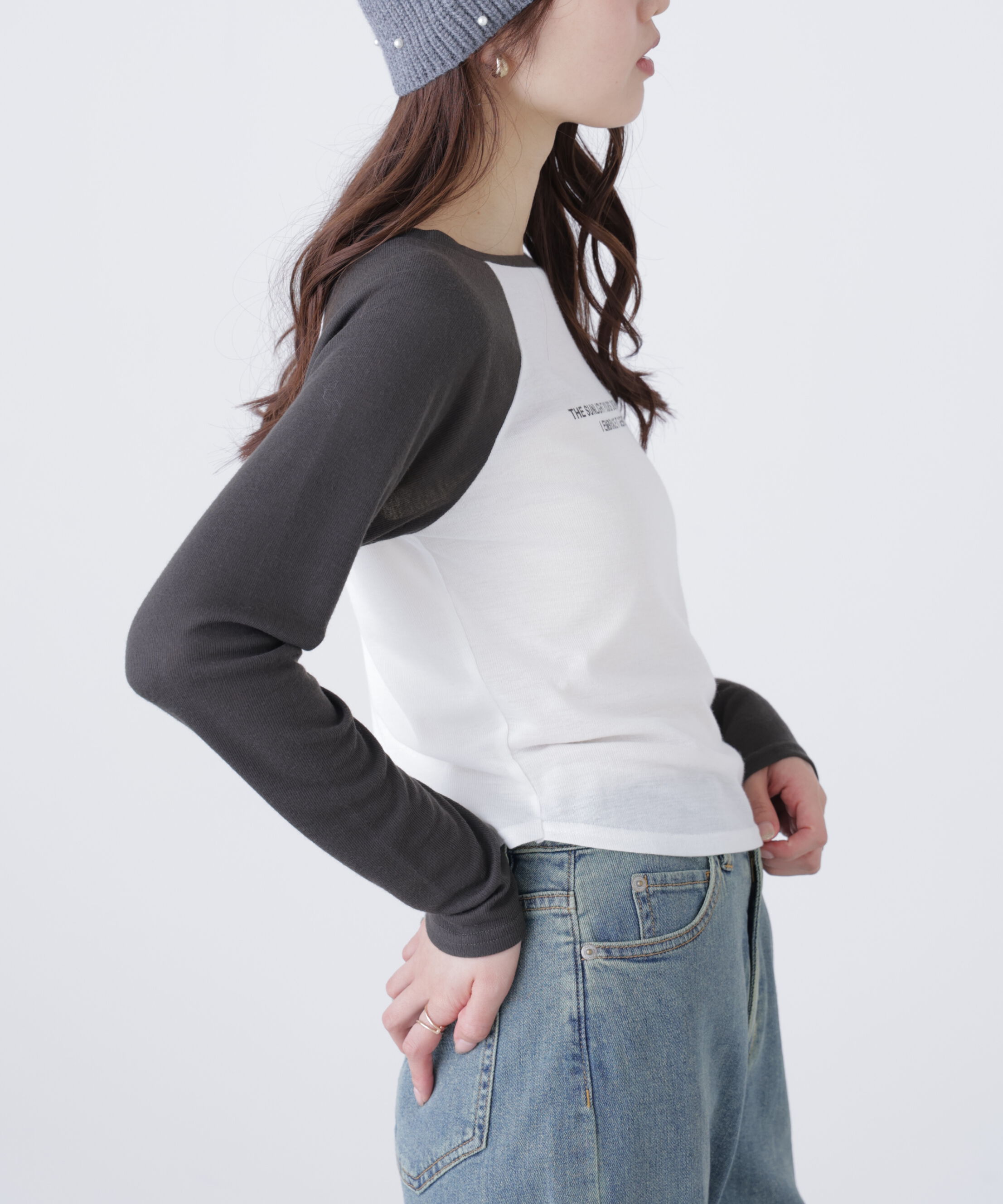  「シアー天竺ラグラン長袖カットソー」|Tシャツ・カットソー|