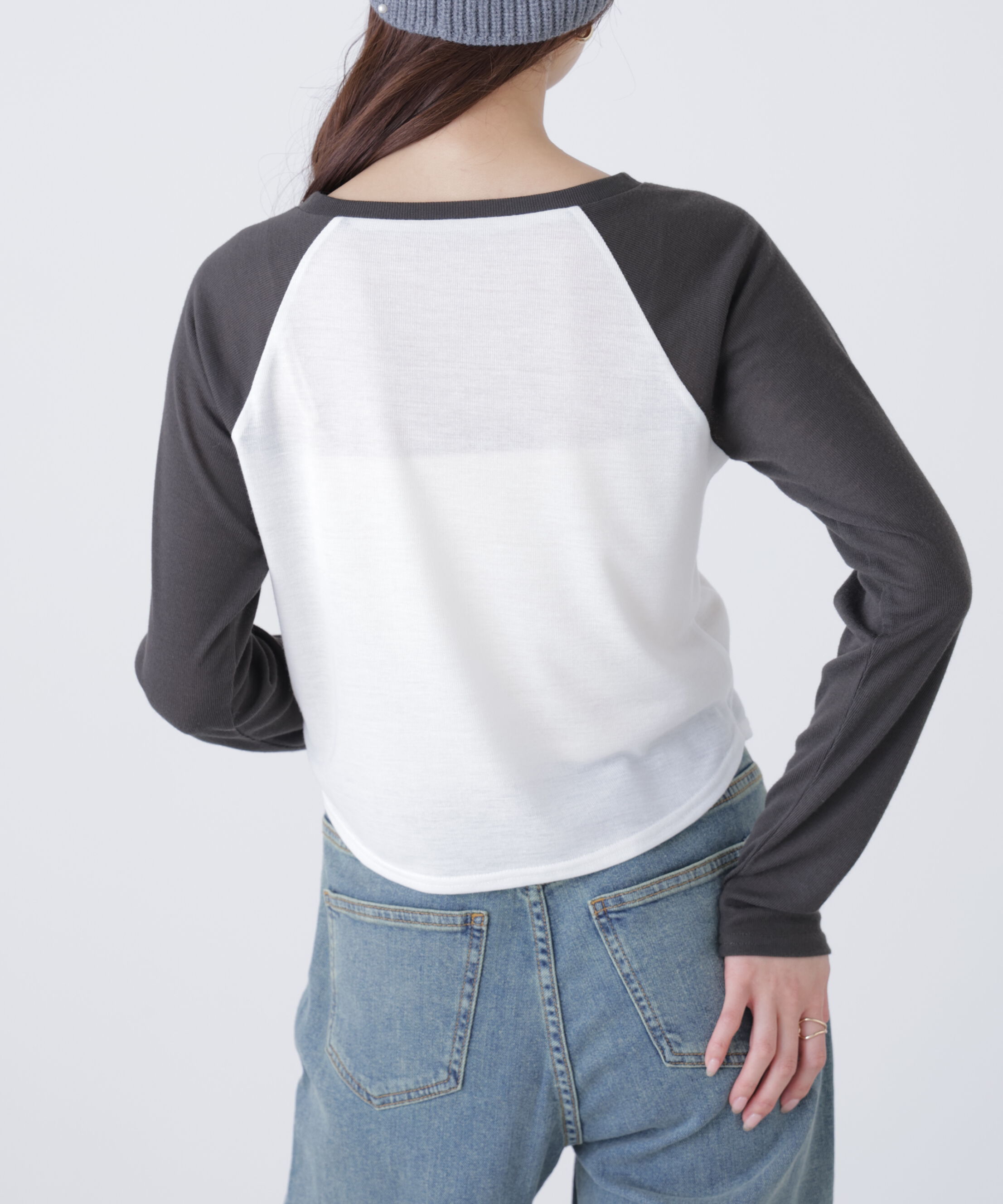  「シアー天竺ラグラン長袖カットソー」|Tシャツ・カットソー|