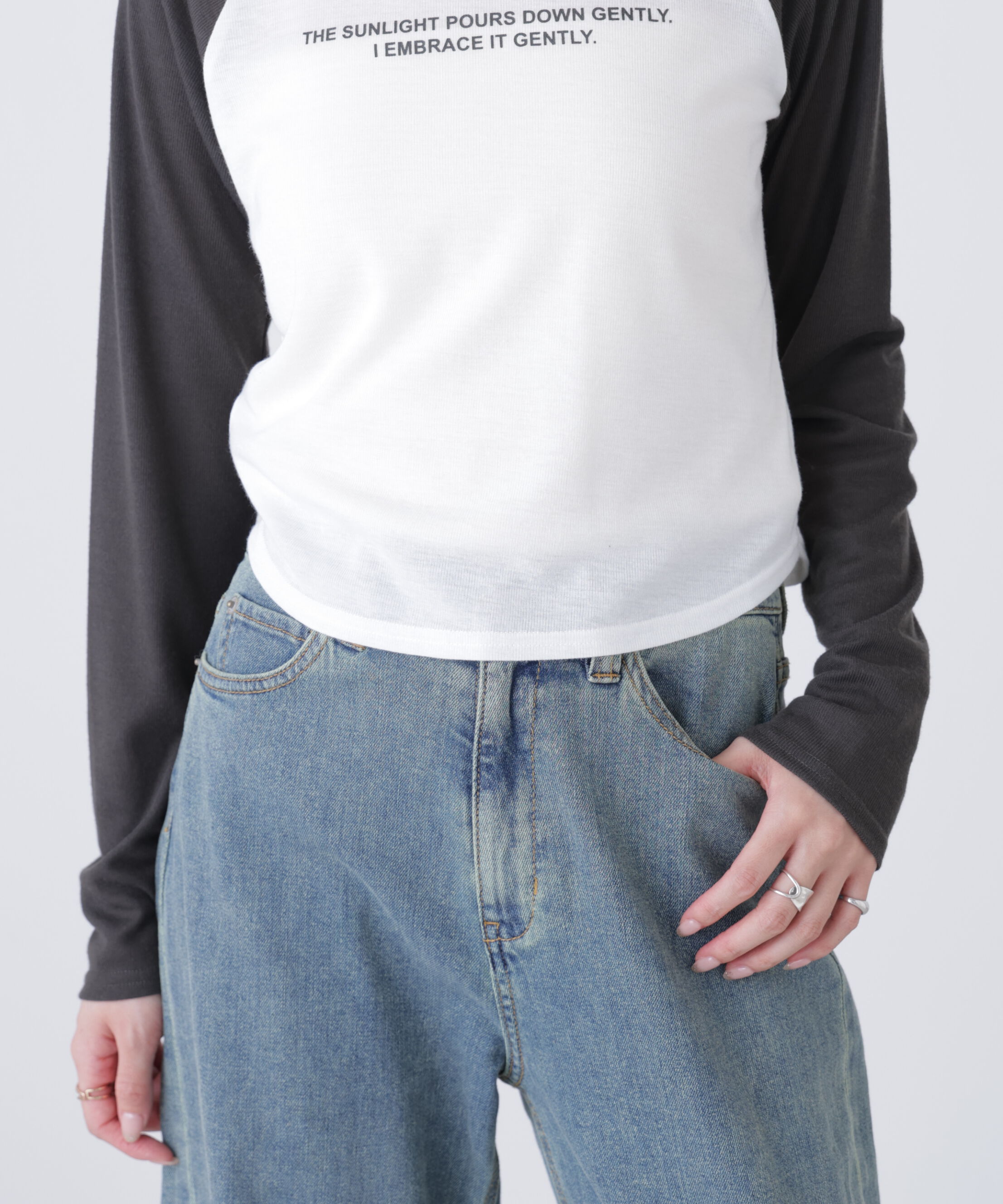  「シアー天竺ラグラン長袖カットソー」|Tシャツ・カットソー|