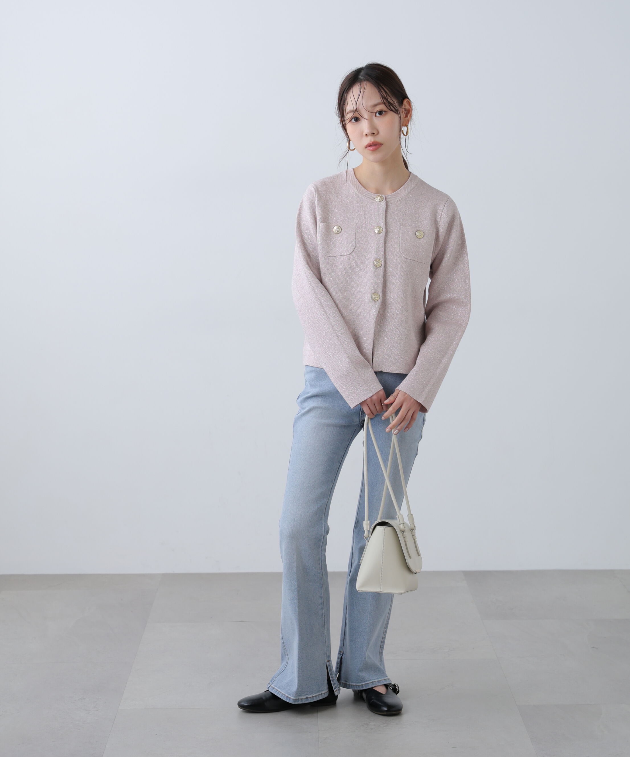  「〈MFM〉エンブレムボタンラメカーディガン」|ニット・セーター|