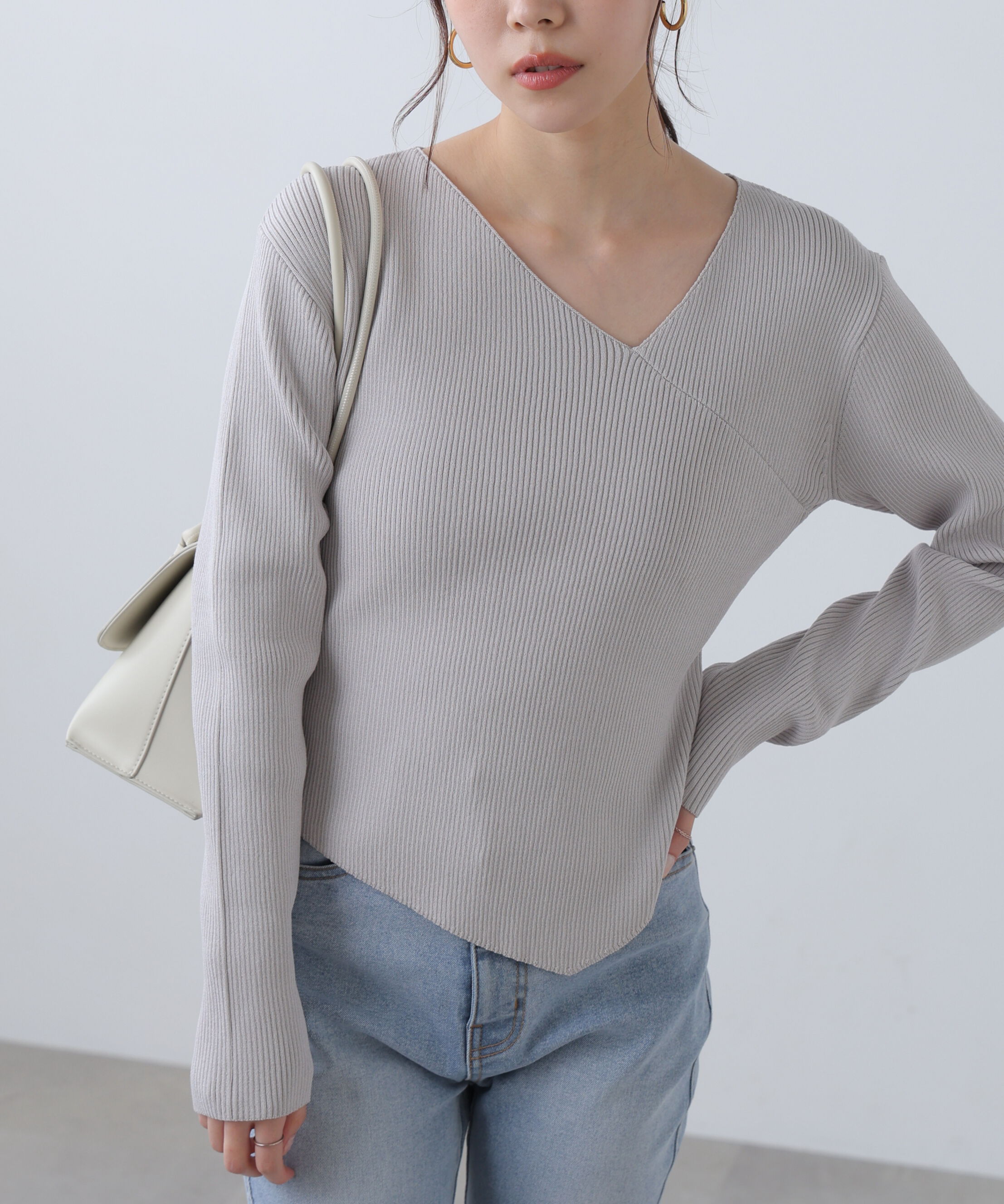  「〈MFM〉アシメVネックニット」|ニット・セーター|