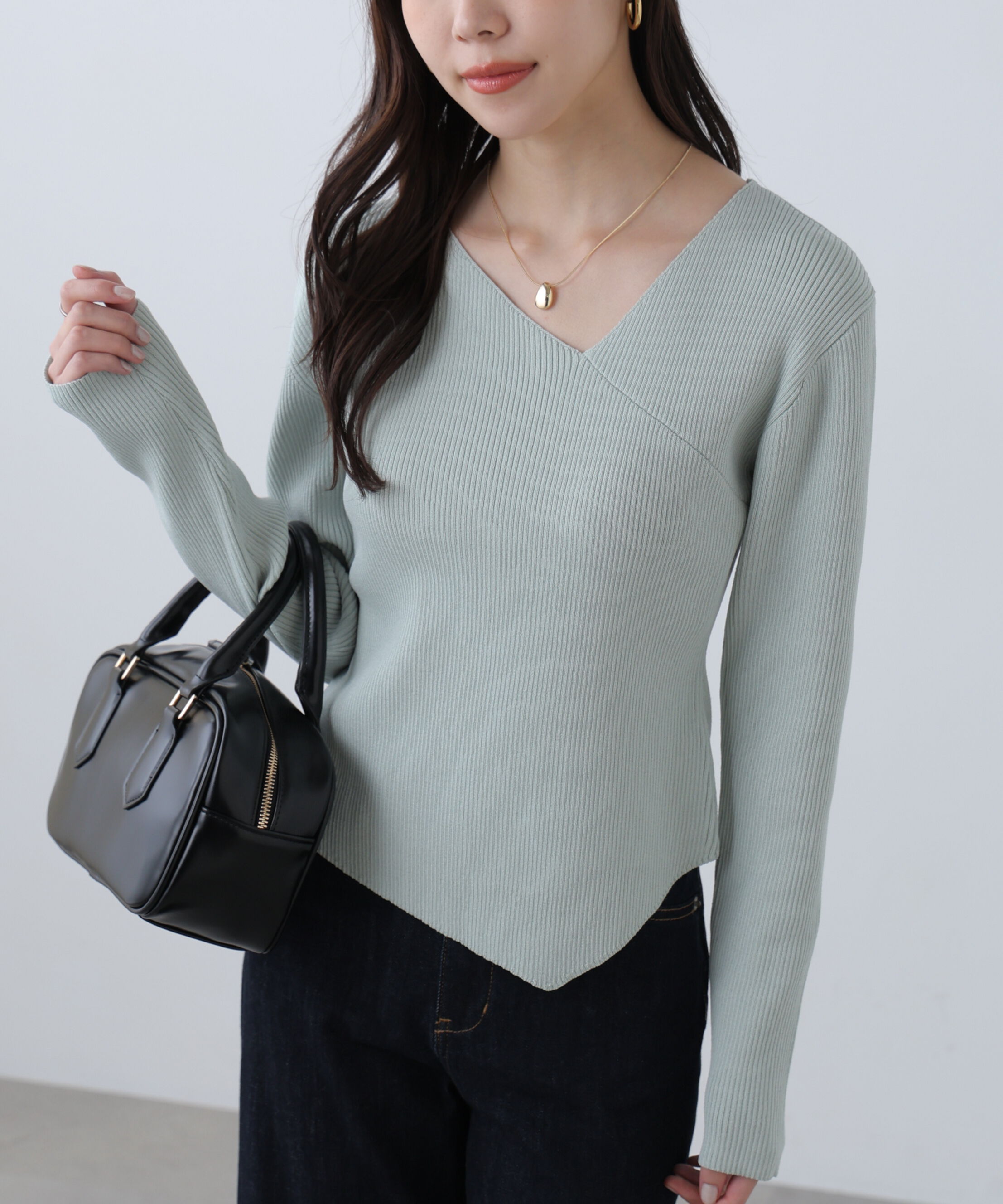  「〈MFM〉アシメVネックニット」|ニット・セーター|