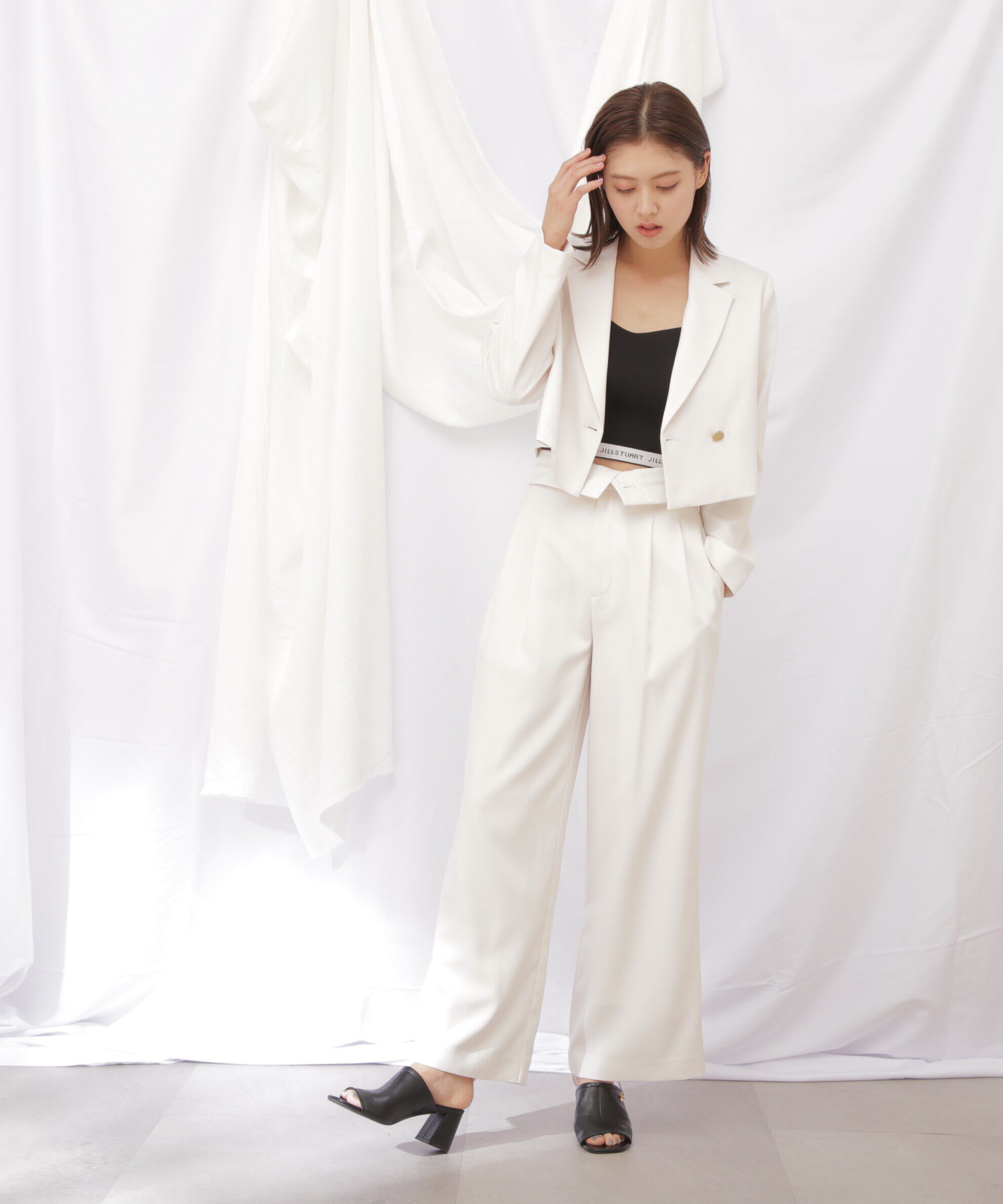  「◇ロゴジャガードビスチェアンサンブル　WEB限定カラー：ピンク」|ニット・セーター|