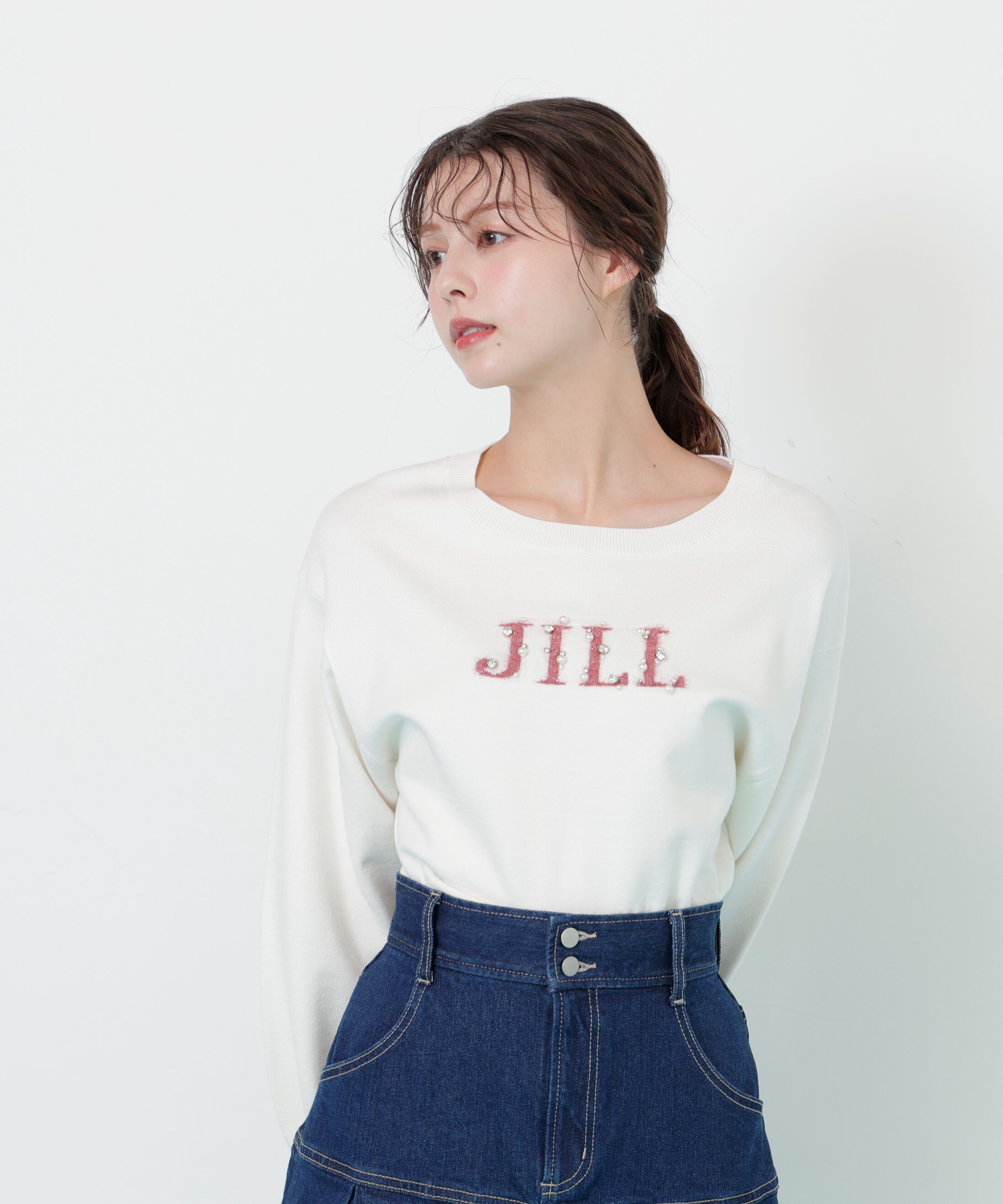  「ファンシーヤーンビジューロゴニット」|ニット・セーター|