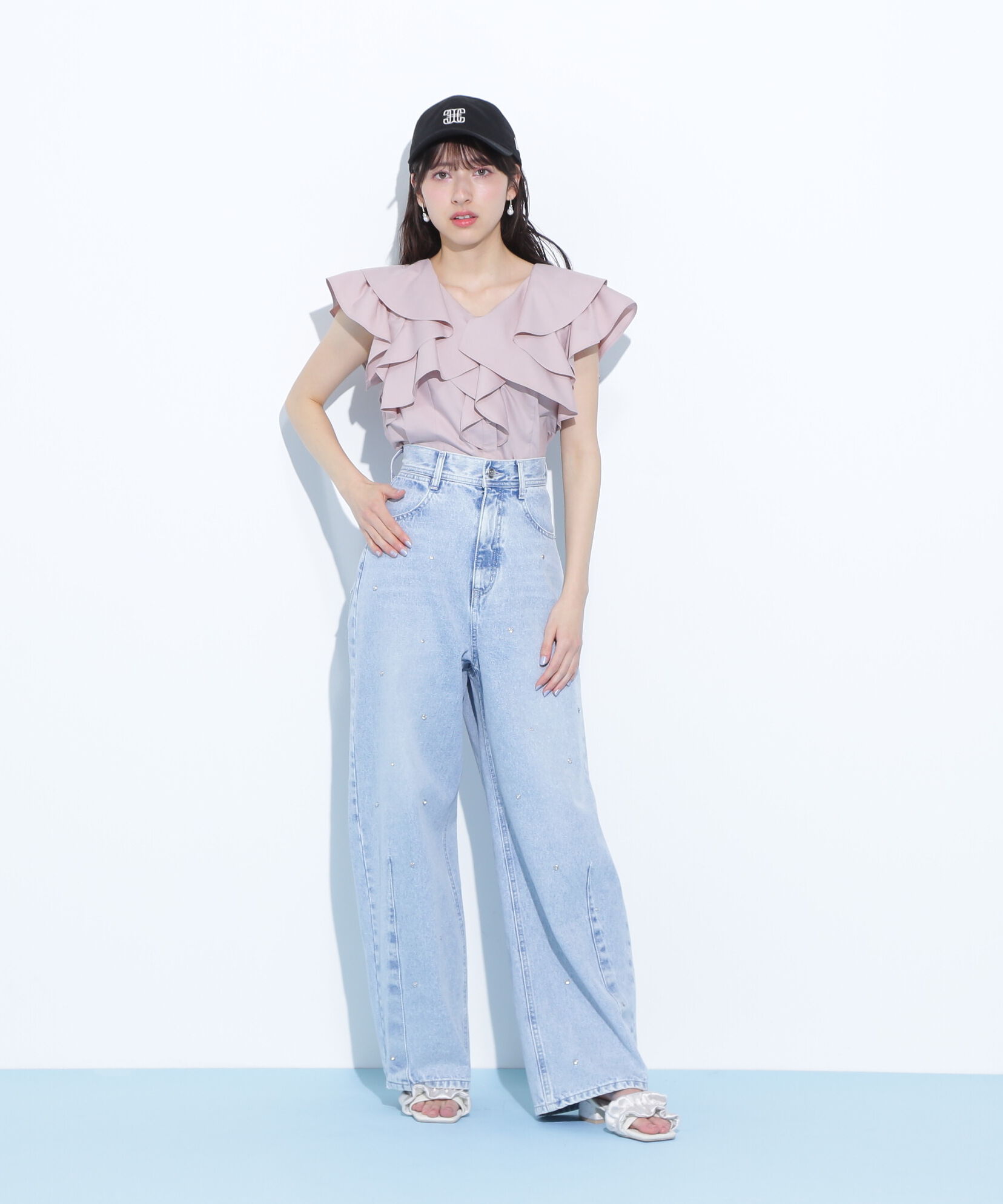  「ビジュートッピングデニムパンツ」|その他|