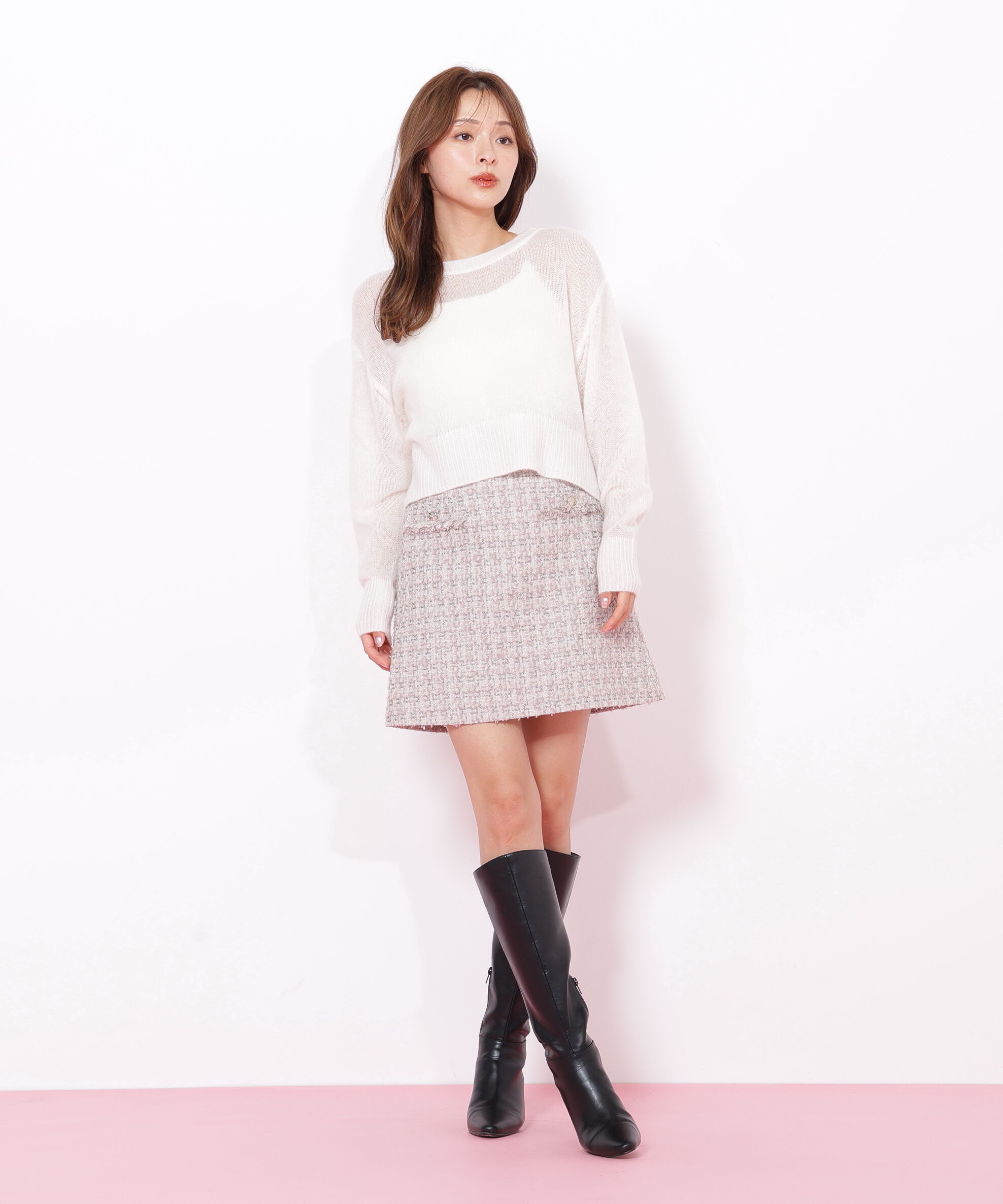  「シアーリボンニット」|ニット・セーター|