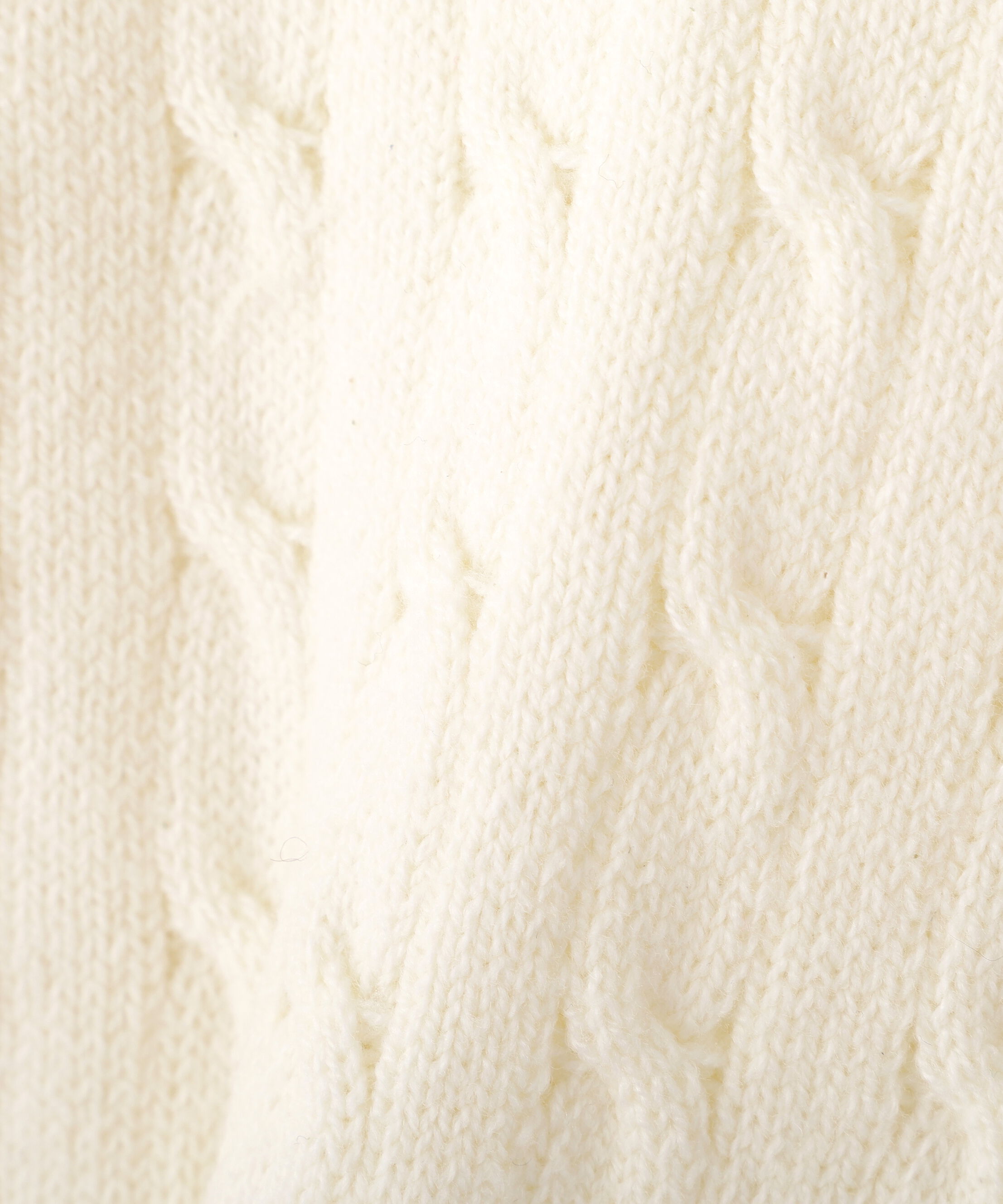  「ポロ衿コットンブレンドケーブルニット」|ニット・セーター|