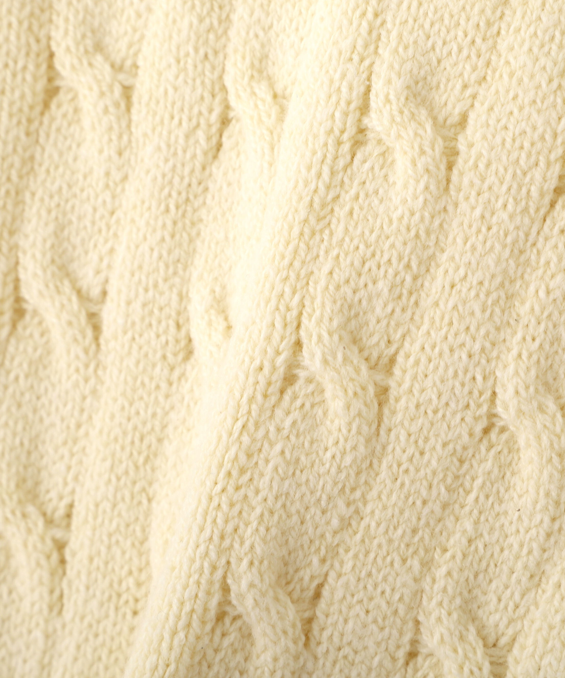  「ポロ衿コットンブレンドケーブルニット」|ニット・セーター|