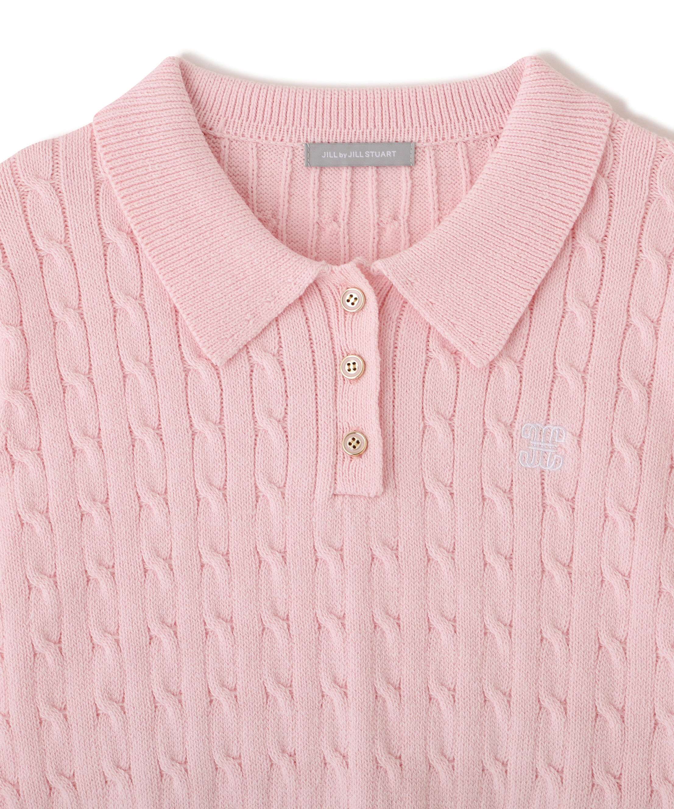  「ポロ衿コットンブレンドケーブルニット」|ニット・セーター|