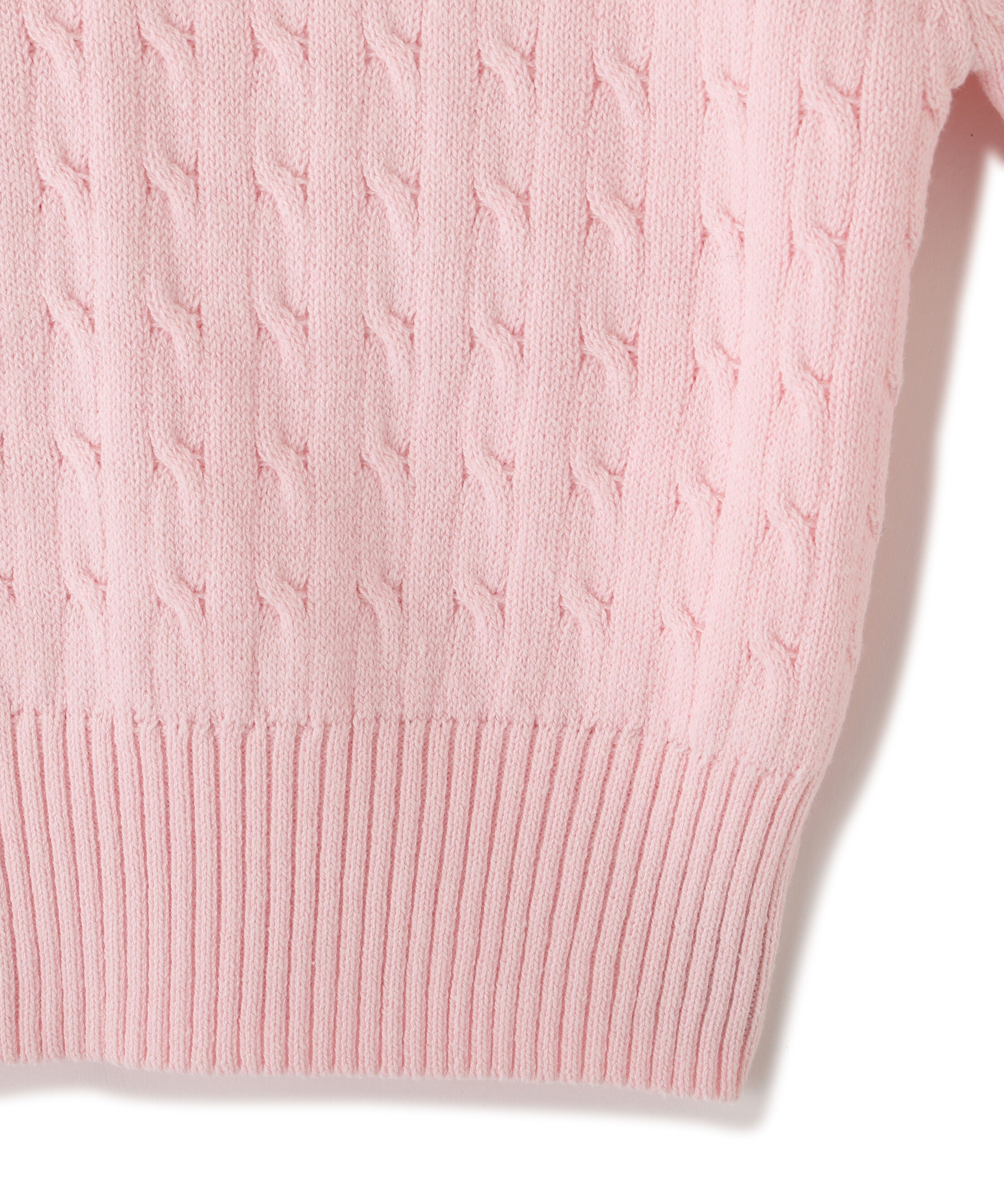  「ポロ衿コットンブレンドケーブルニット」|ニット・セーター|