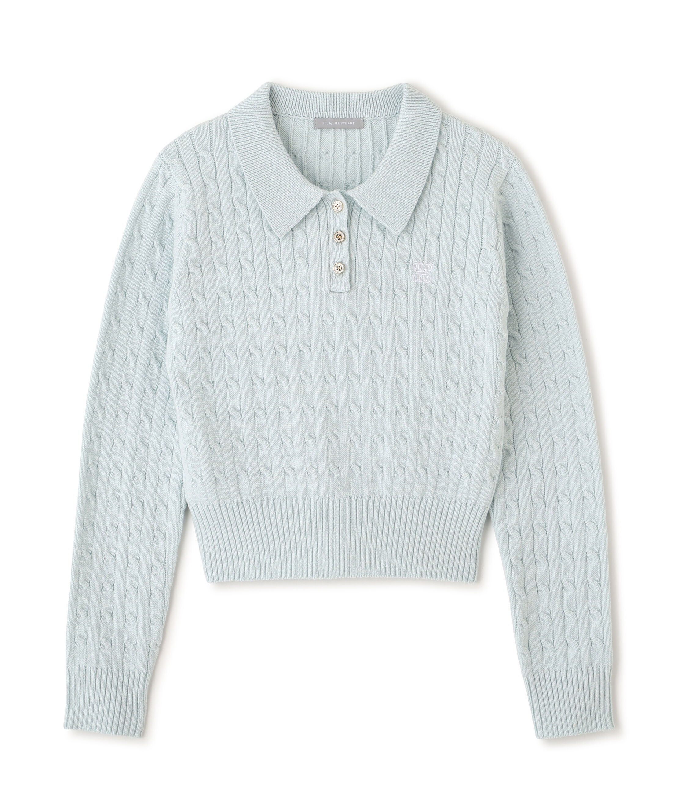  「ポロ衿コットンブレンドケーブルニット」|ニット・セーター|