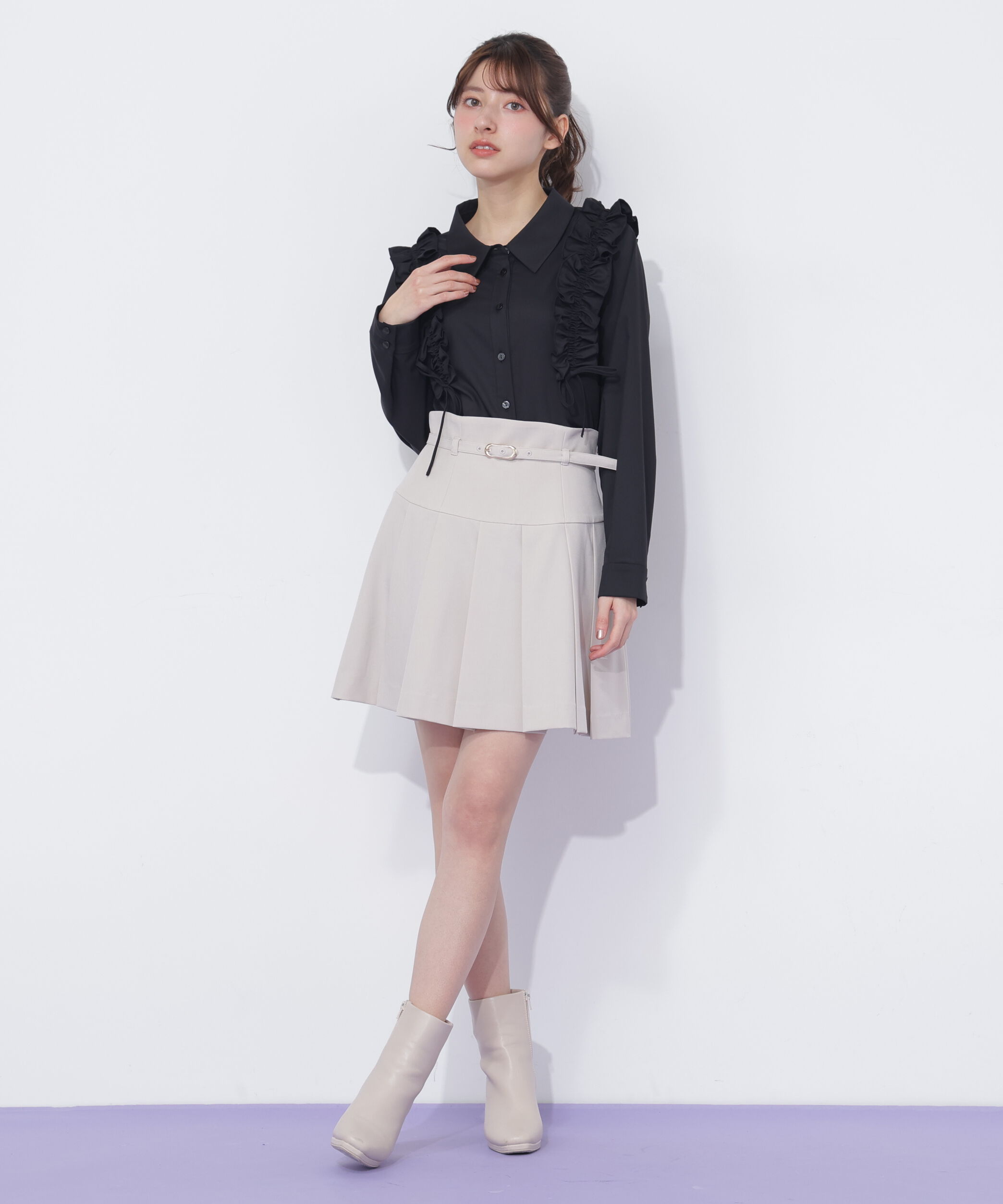  「セットアップ対応プリーツミニスカート」|スカート|