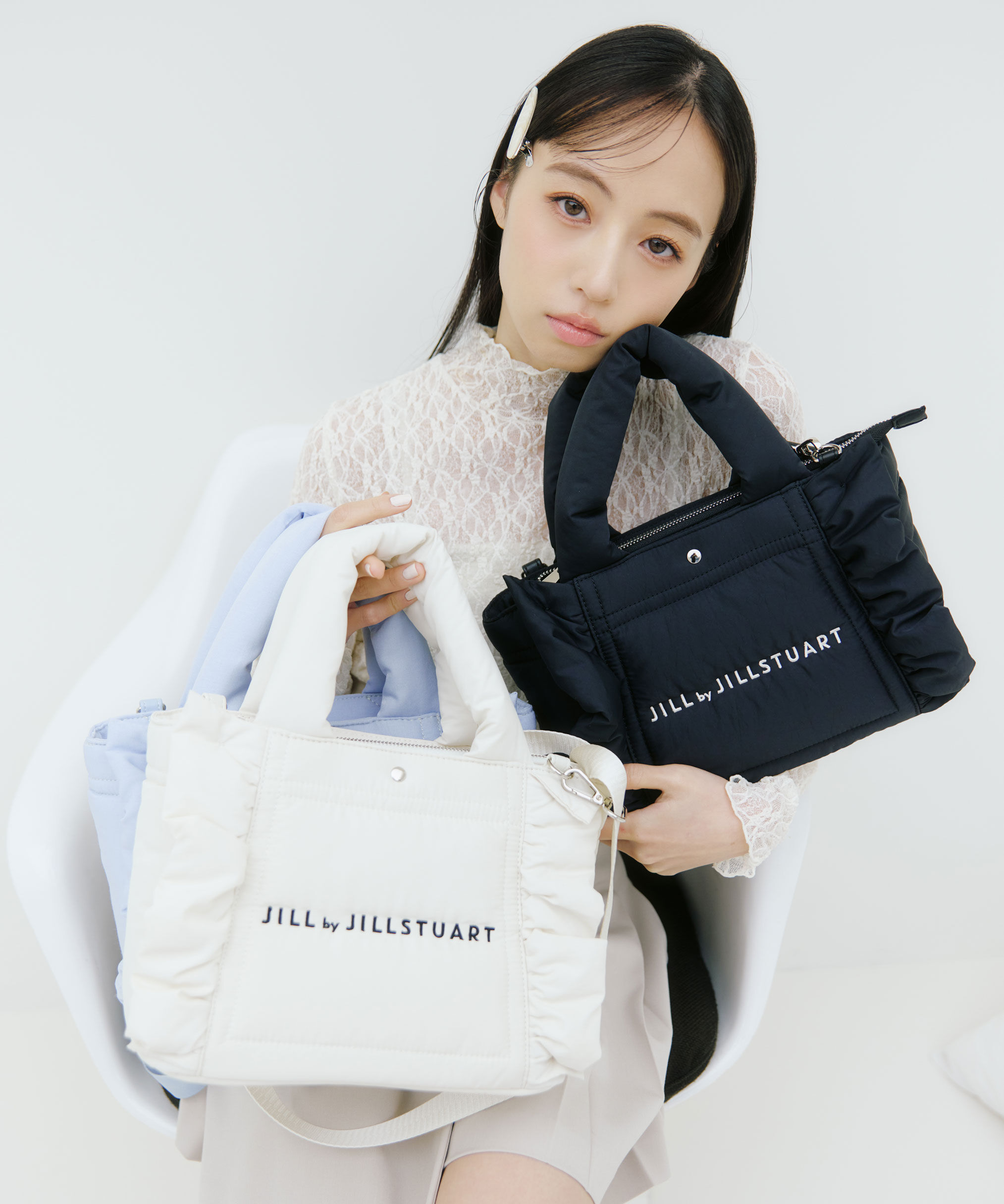  「パフフリルトート」|その他|ブラック