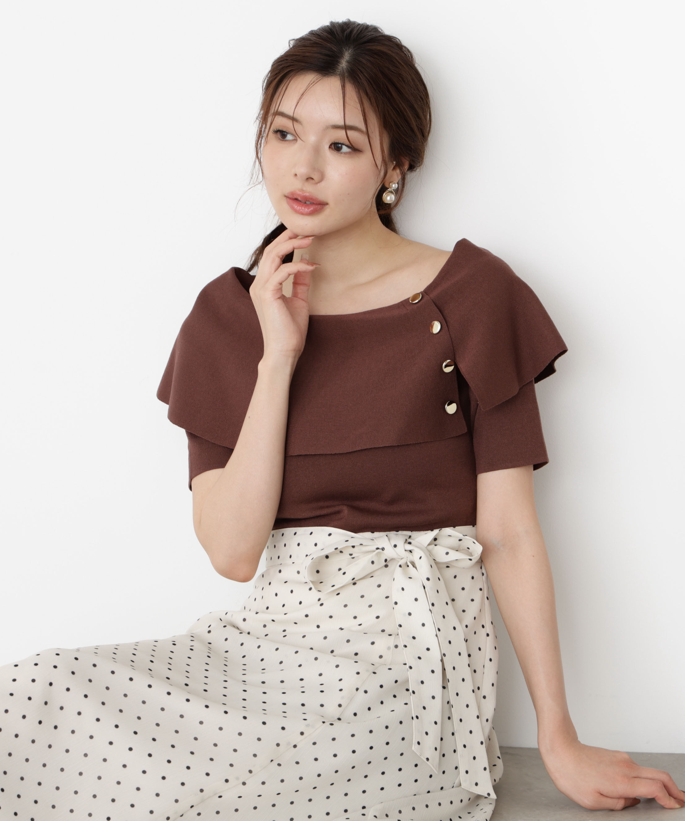 PROPORTION BODY DRESSING「ケープ風ニットドッキングワンピース 25AW」|ワンピース|